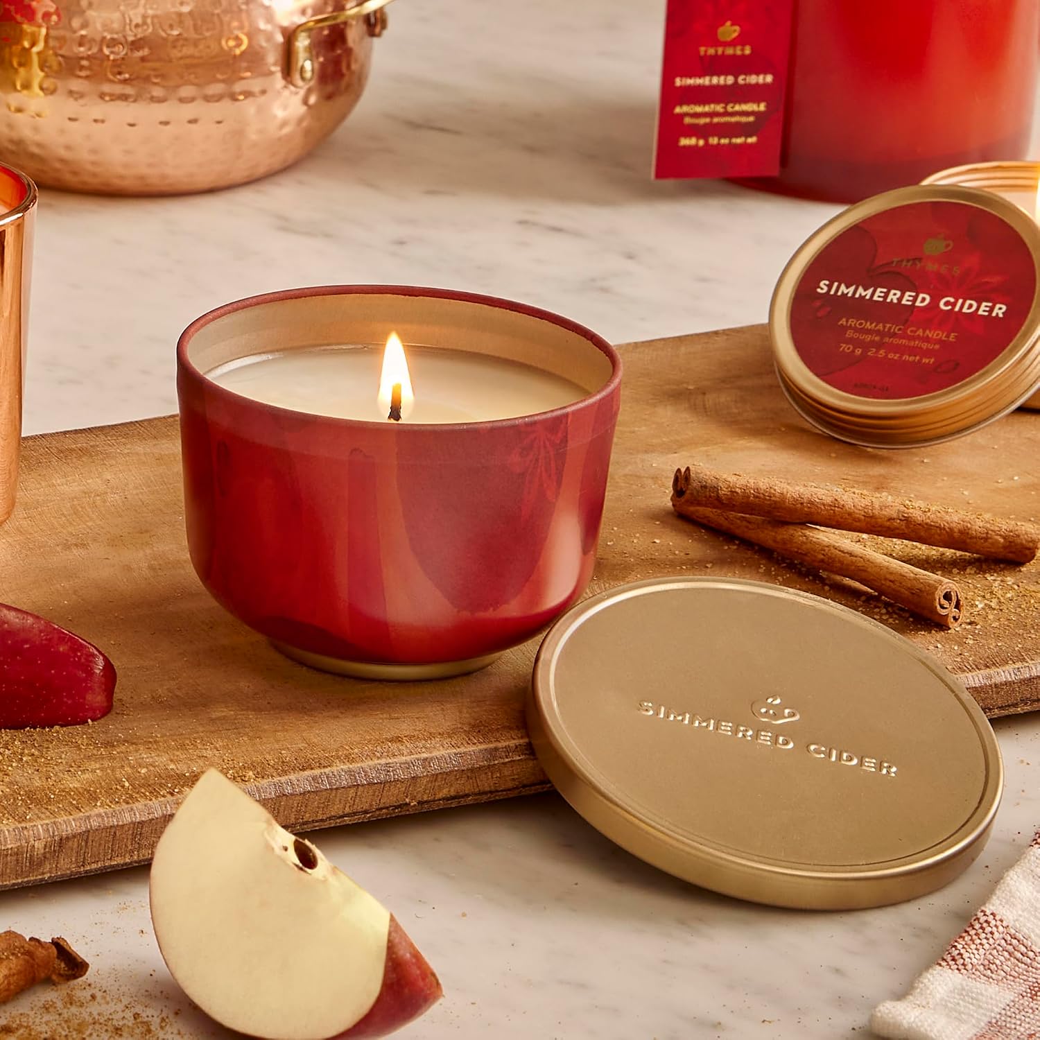 Thymes Scented Candles for Women & Men – Tin with Lid – Luxury Home Decor – Holiday Candles with Notes of Crisp Siberian Fir Needles, Cedarwood, & Sandalwood (Frasier Fir, 6.5 oz)