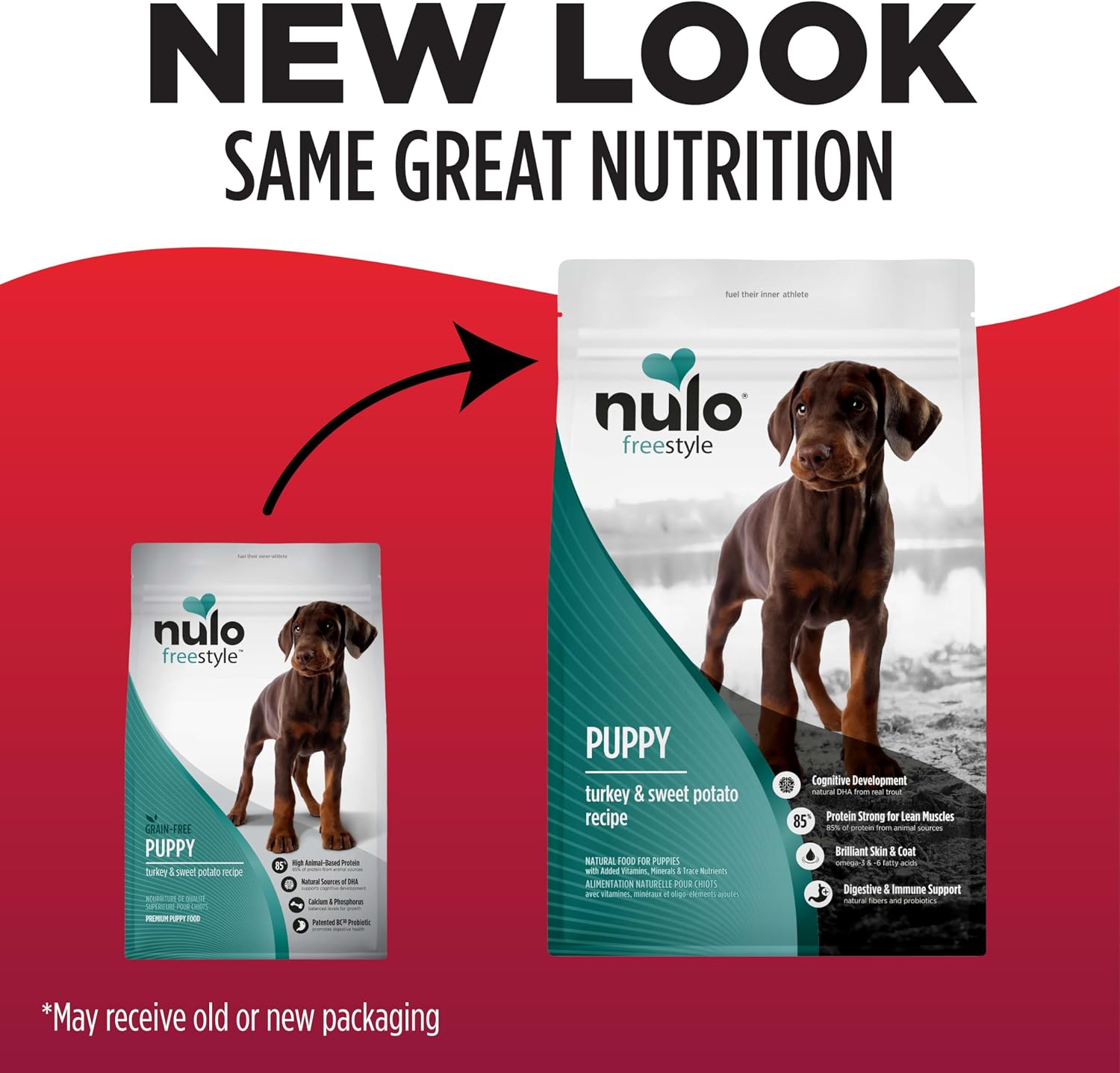 Nulo Freestyle Dry Puppy Food - Salmon & Peas, Premium Grain Free Dog Food for Puppies, Natural, High Protein Kibble with DHA, Omega 3 & Probiotics