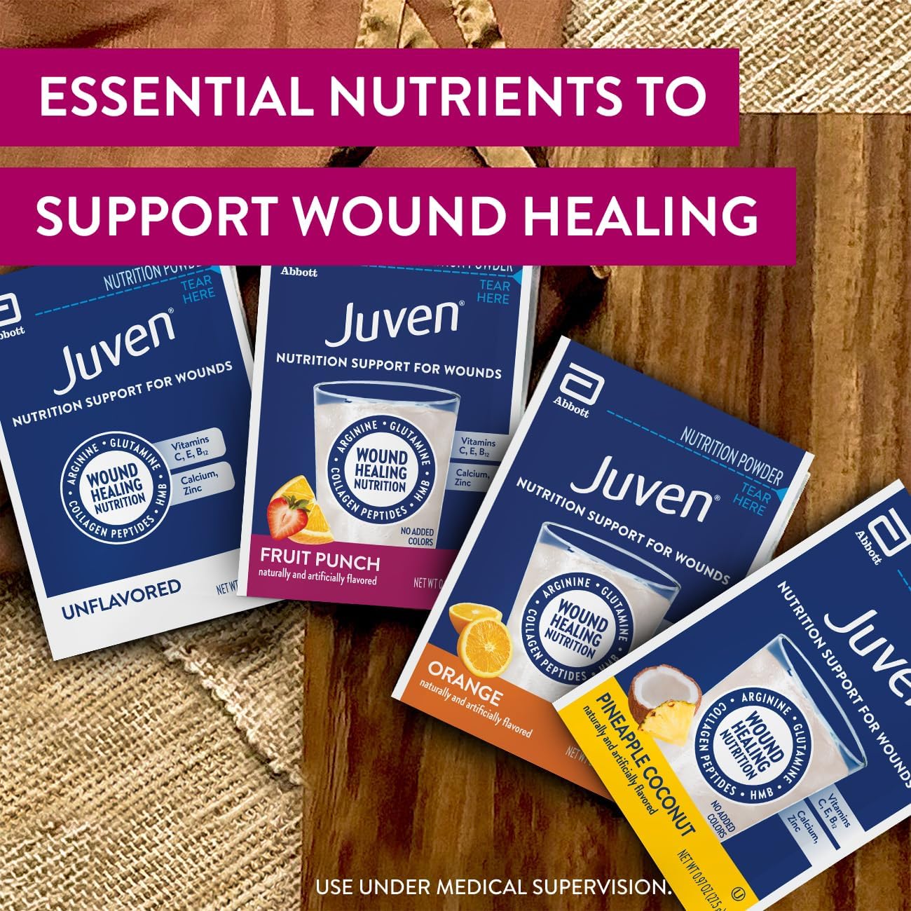 Juven Nutrition Support for Wound Healing, Fruit Punch, 48ct