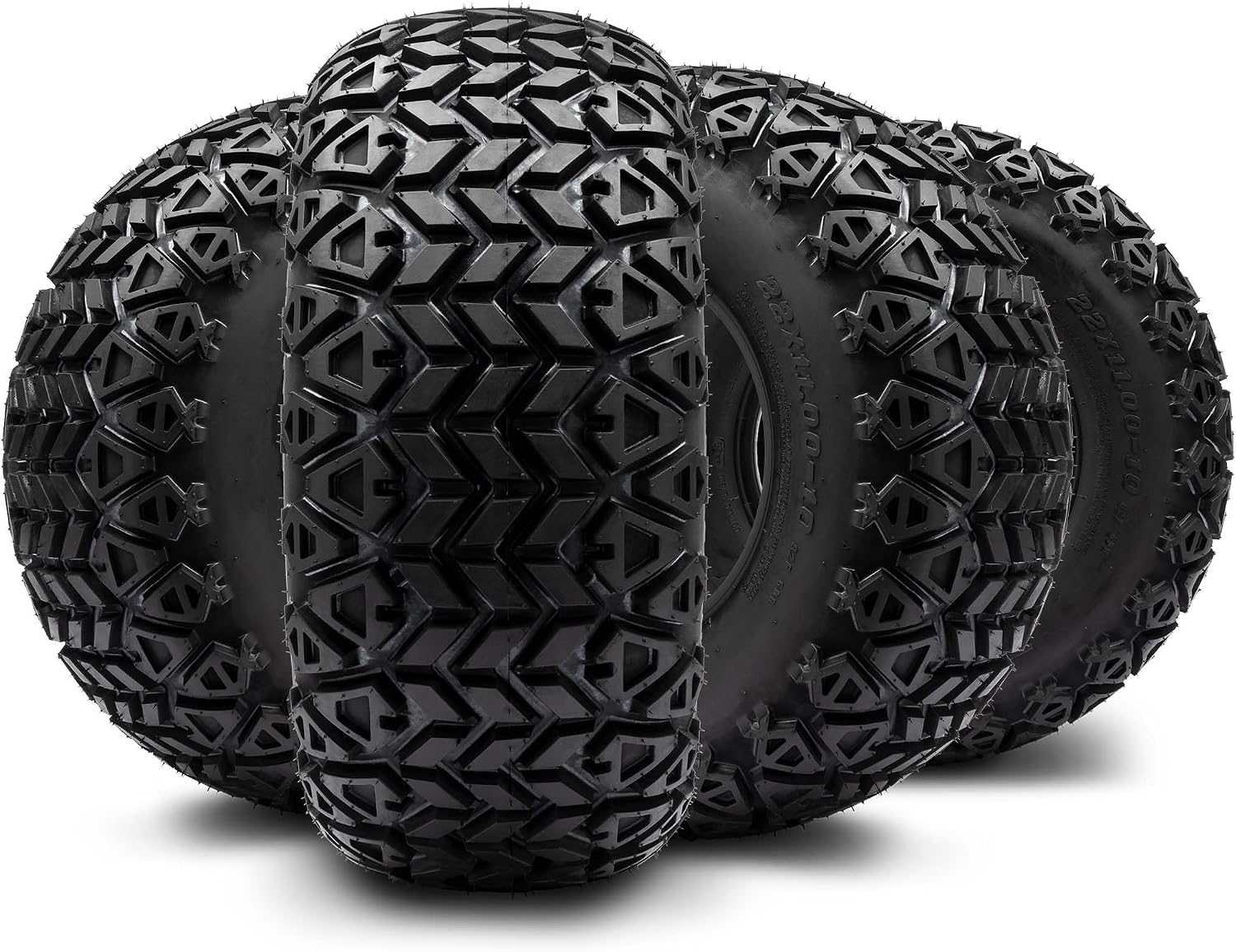 Full set of Arisun X-Trail AT06 22x11-10 (4ply) Golf Cart Tires (4)