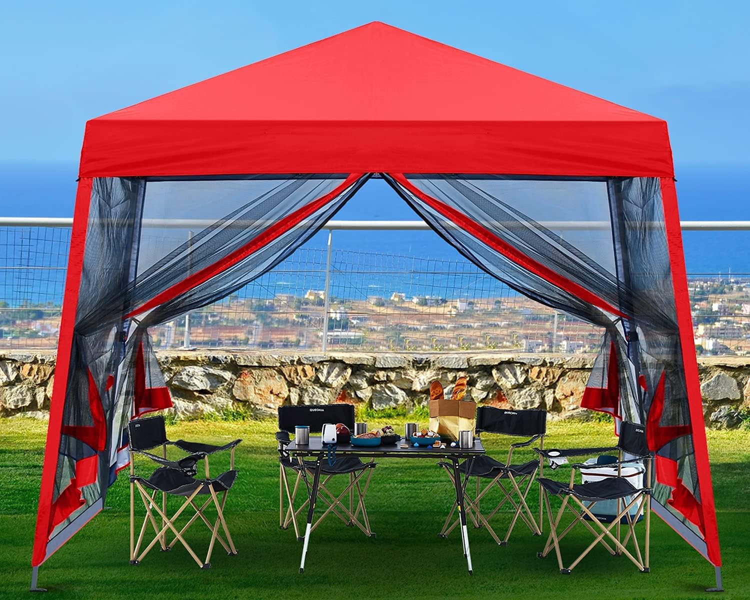 ABCCANOPY 10x10 Pop Up Canopy Tent, Slant Leg Outdoor Shade, Dark Gray