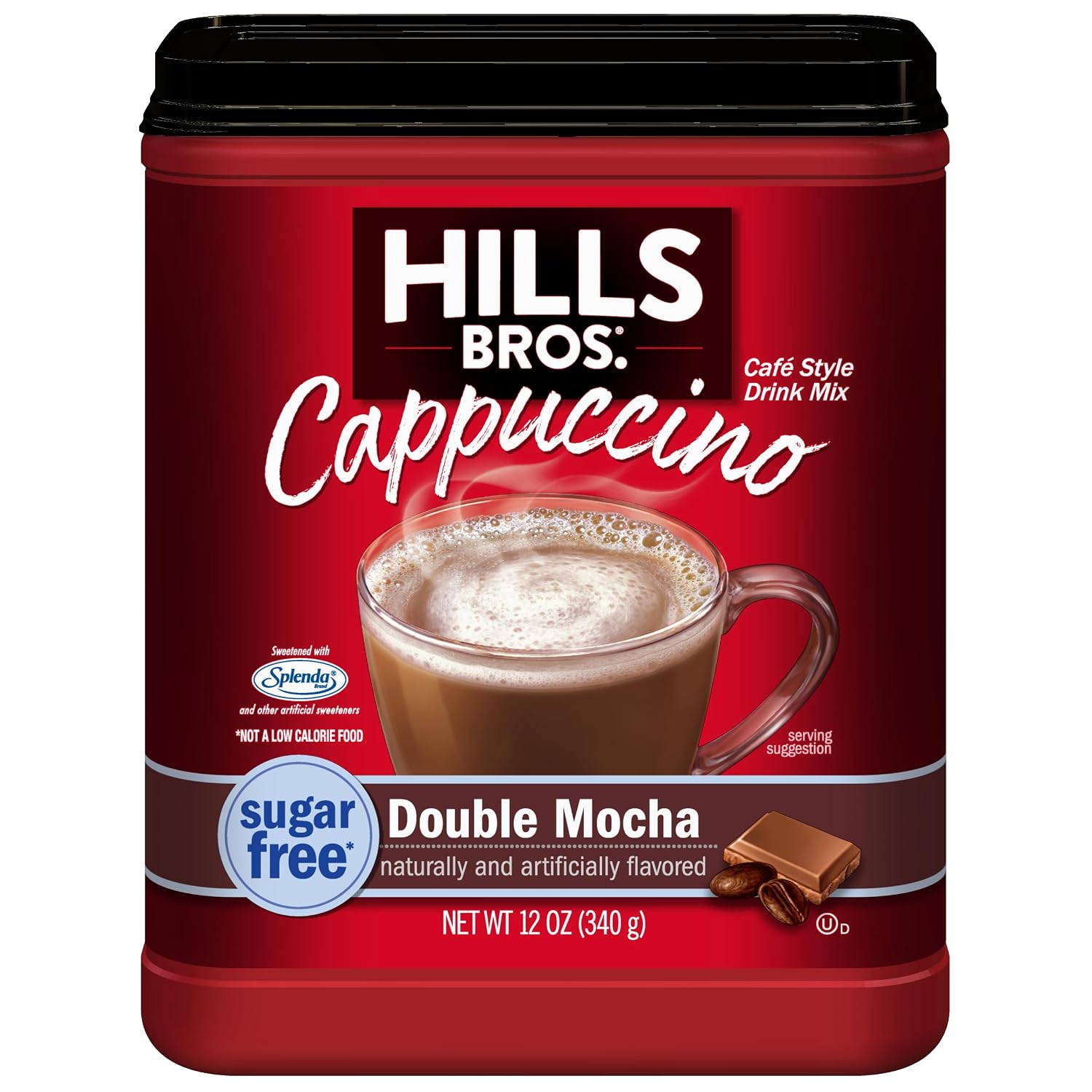 Hills Bros. Cappuccino Mix – Rich, Frothy Coffeehouse-Tasting Instant Drink Mix – Quick and Easy Preparation – Perfect for Hot & Iced Drinks & Creaming Coffee – Double Mocha, 1 Pack of 16oz