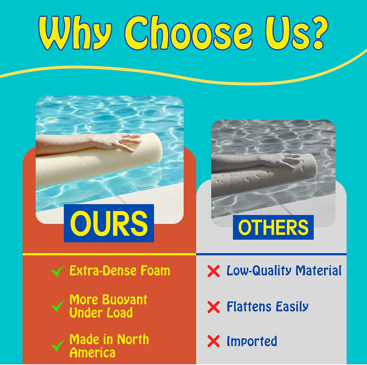 Oodles of Noodles MEGA Jumbo Pool Noodle, 6ft x 5in, White | Biggest pool noodle ever, multi-purpose, approx 6ft x 5in size.