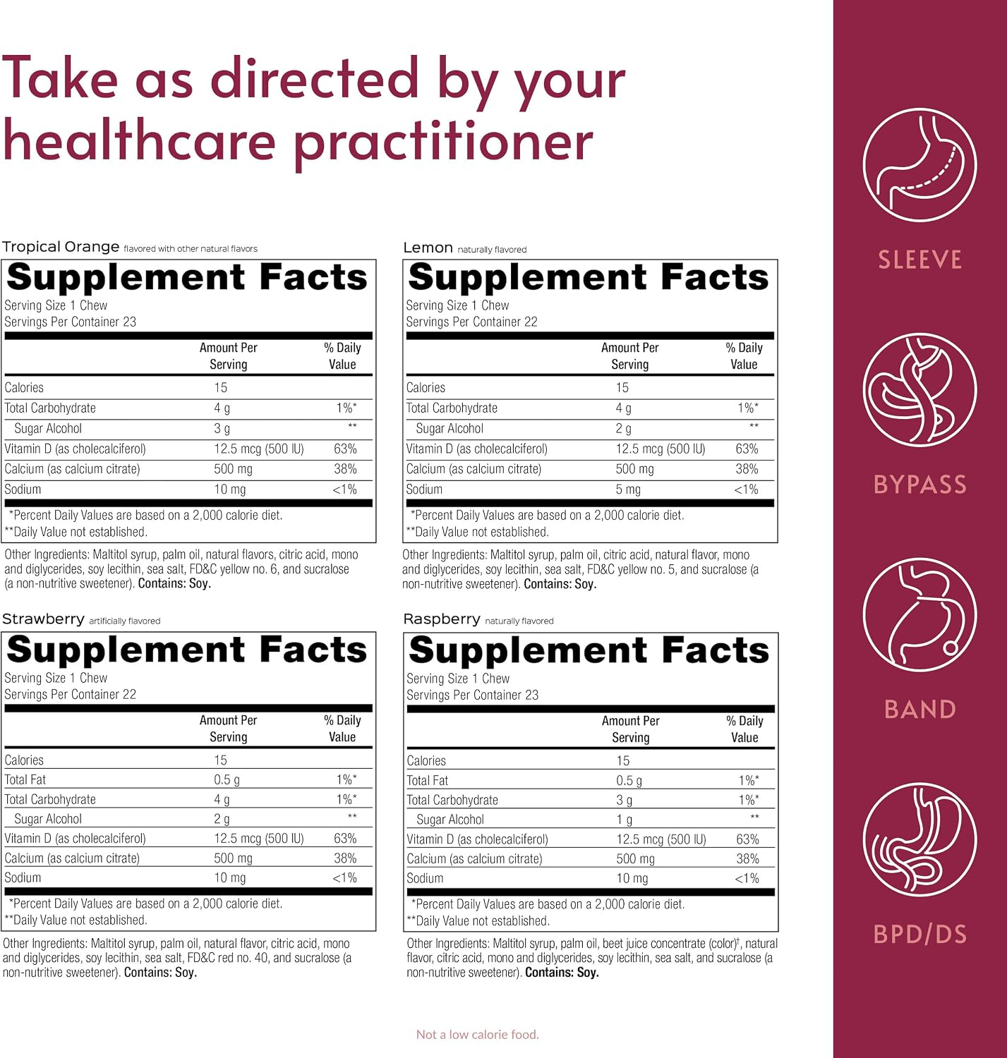 Bariatric Advantage Calcium Citrate Chewy Bites 500 mg - Highly Absorbable & Digestible - Vitamin D3 - Easily Chewable Calcium Supplement - Caramel Flavor - 90 Count