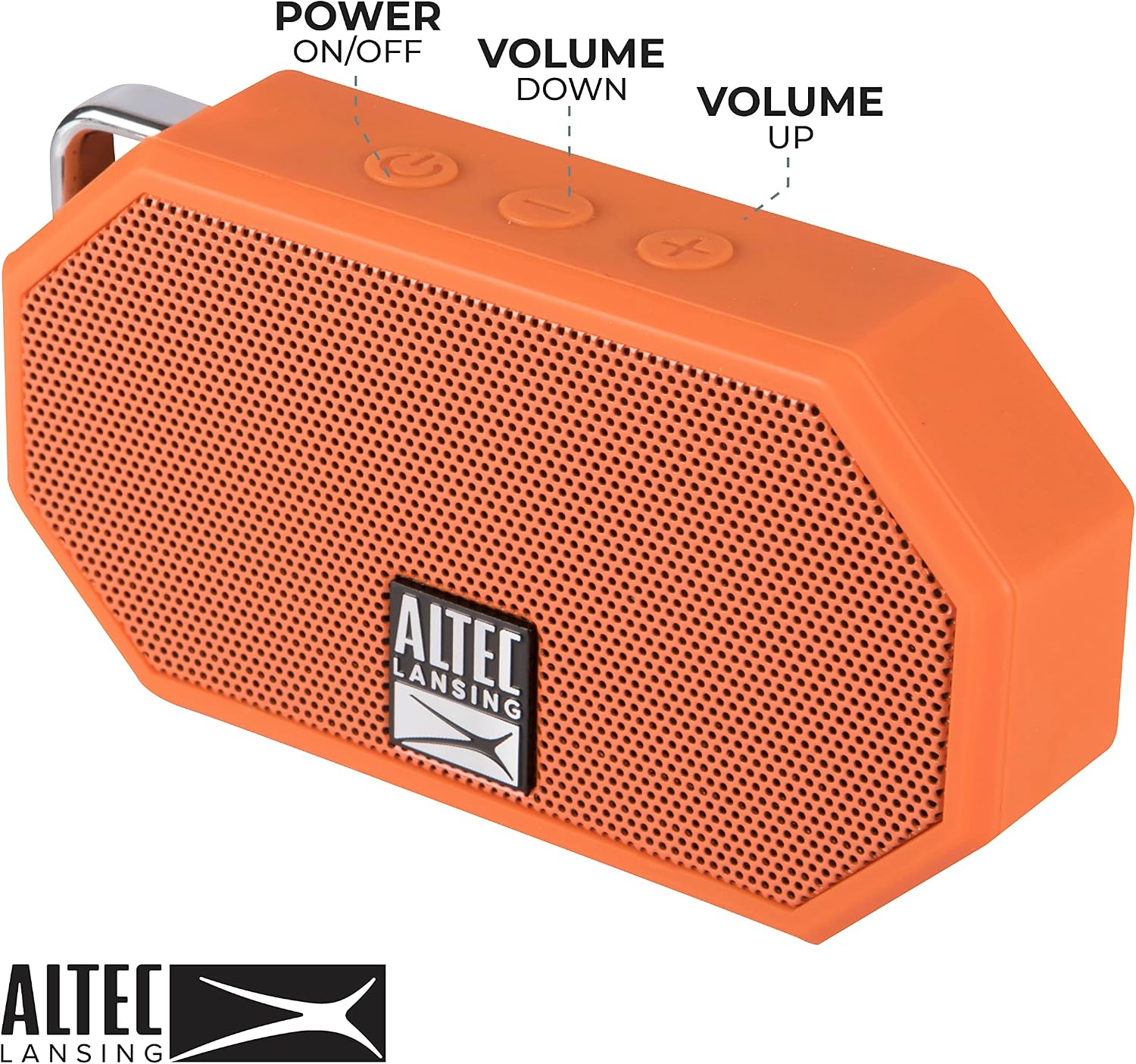 Altec Lansing Mini H2O - Waterproof Bluetooth Speaker, IP67 Certified & Floats in Water, Compact & Portable Speaker for Hiking, Camping, Pool, and Beach