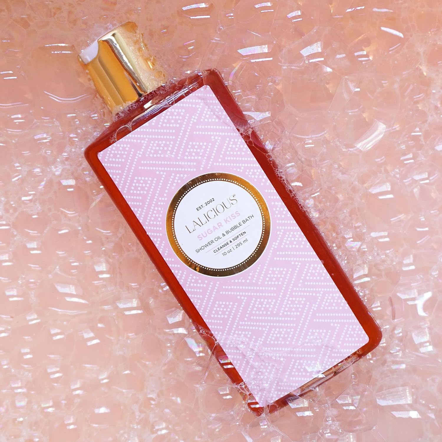 LALICIOUS Sugar Kiss® Shower Oil & Bubble Bath, Moisturizing Body Wash with Topical Probiotics & Grapeseed Oil