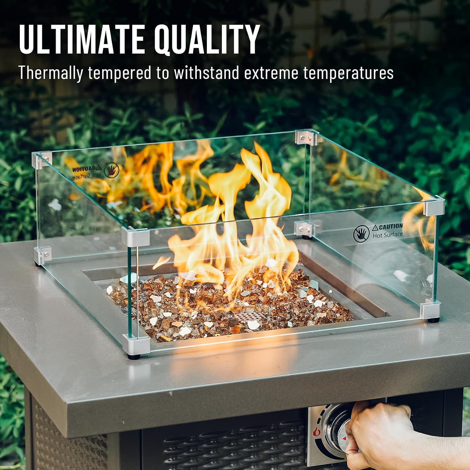 Skyflame Aqua Blue Fire Pit Glass for Propane Gas Fireplace, 10LB