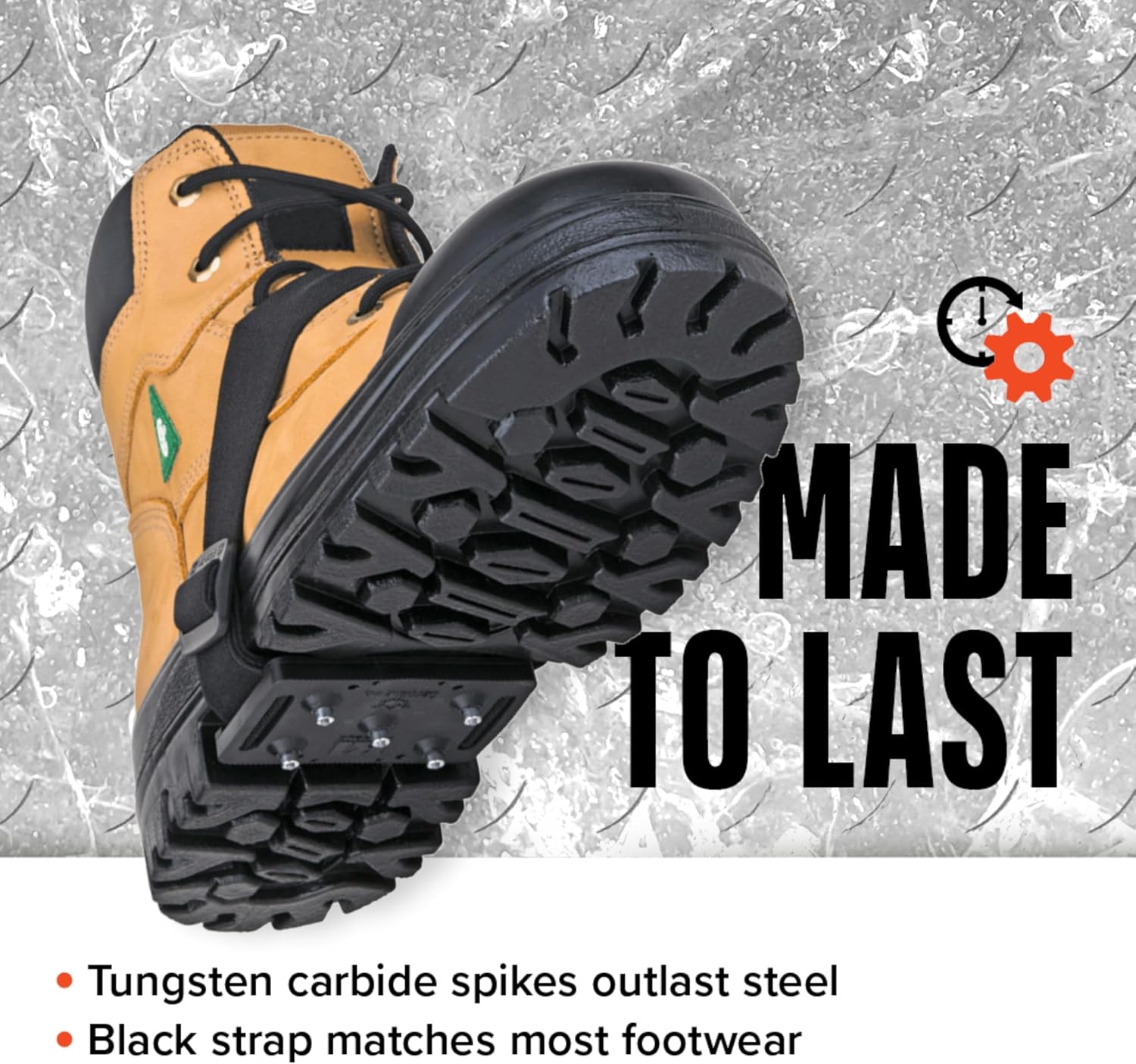 K1 Mid-Sole Ice Cleats for Men & Women - Rotatable Traction Aids For Winter Snow - Hi Vis - Low Profile