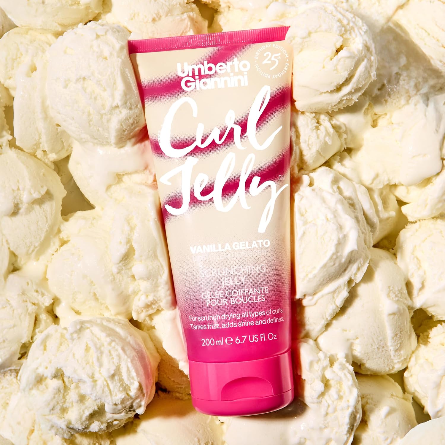 Umberto Giannini Curl Jelly Scrunching Jelly 6.7 fl Oz - Frizz Solution Defining Hair Gel for 2a-4c Curly, Wavy, Coily Hair - Vegan & Cruelty-Free