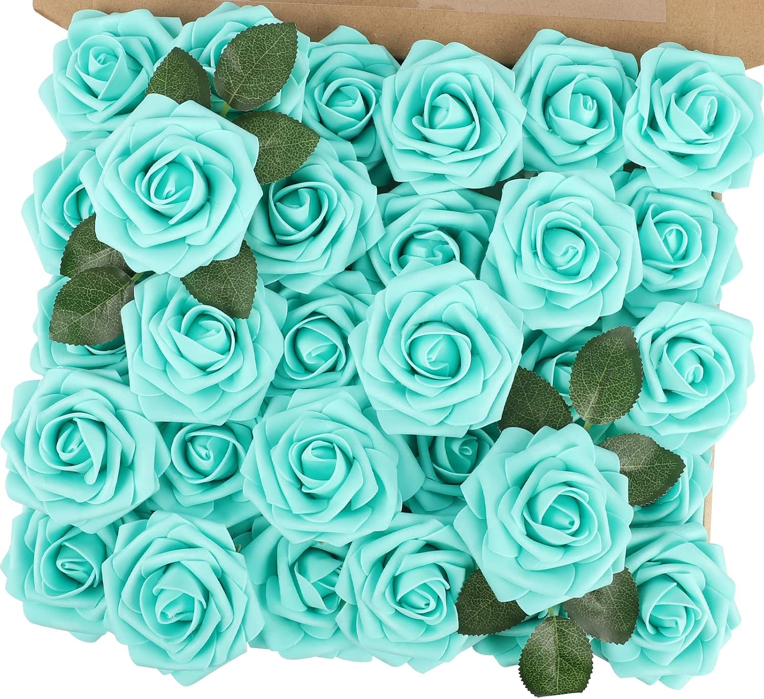 30PCS Yellow Artificial Flowers, Real Touch Fake Roses for Fall Decorations