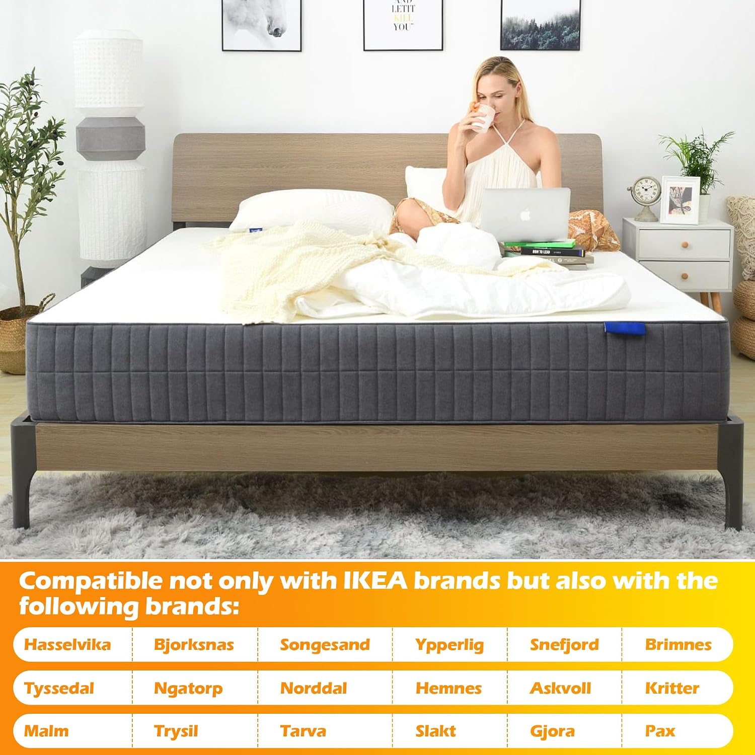 116791 110789 Mounting Plates Replacement for IKEA Bed Frame Brackets Part | 116791 (2X Mounting Plate) and 110789 (6X Screws) Spare Hardware Parts