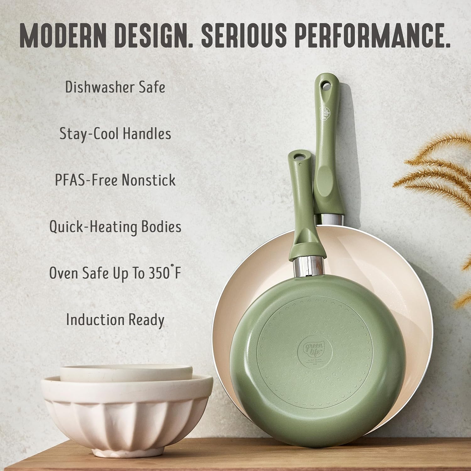 GreenLife 2 Piece (7” & 10”) Ceramic Nonstick Frying Pan Set, Turquoise | PFAS-Free Nonstick Coating, Family Skillet Set, Egg Pan, Omelet Pan, Stay-Cool Handles, Dishwasher & Oven Safe up to 350F