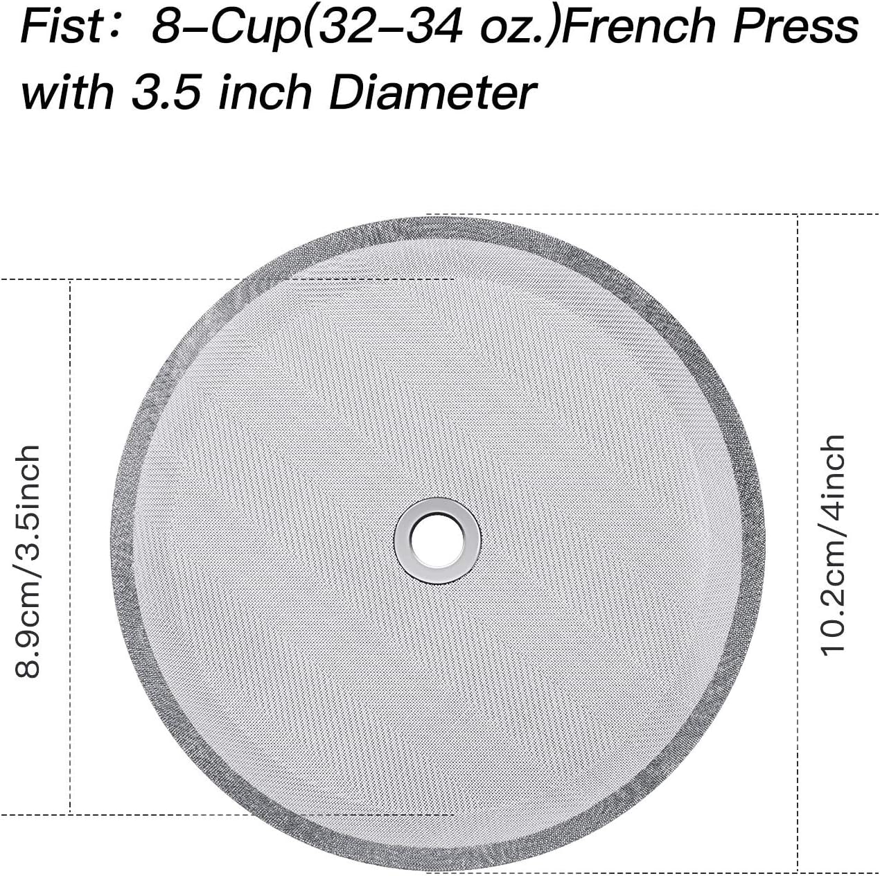 Boao 6 Pcs French Press Filters Replacement Mesh Screen Stainless Steel