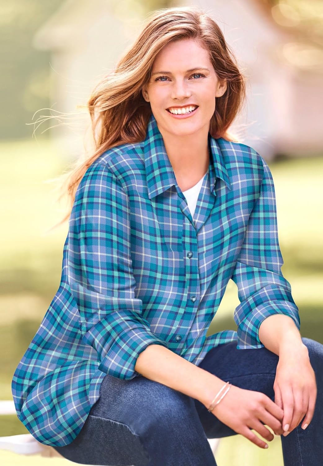 Woman Within Classic Flannel Shirt