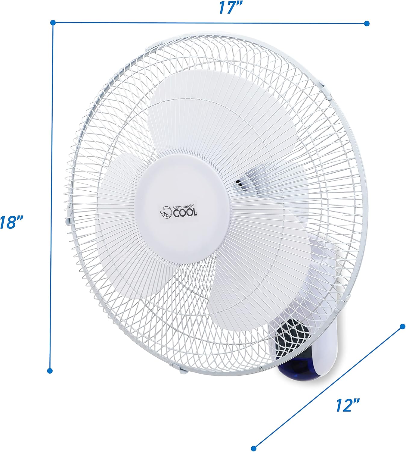 Commercial Cool 16 Inch High Velocity Floor Fan, Black, CFF16B | Floor Fan for Home, Garage, Bedroom, or Office, Cooling with 3 Speed Settings, Quiet Floor Fan with Adjustable Tilt Angle