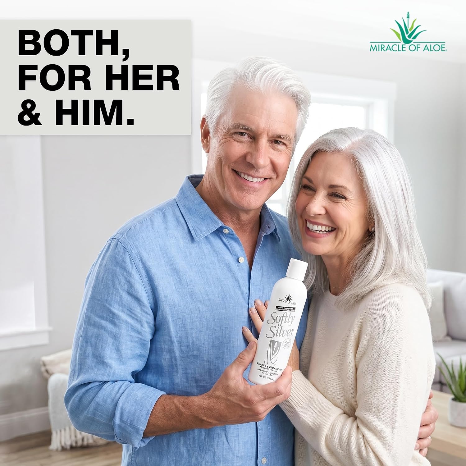 Softly Silver Shampoo For Gray Hair, 2 In 1 Purple Restorative Hair Wash