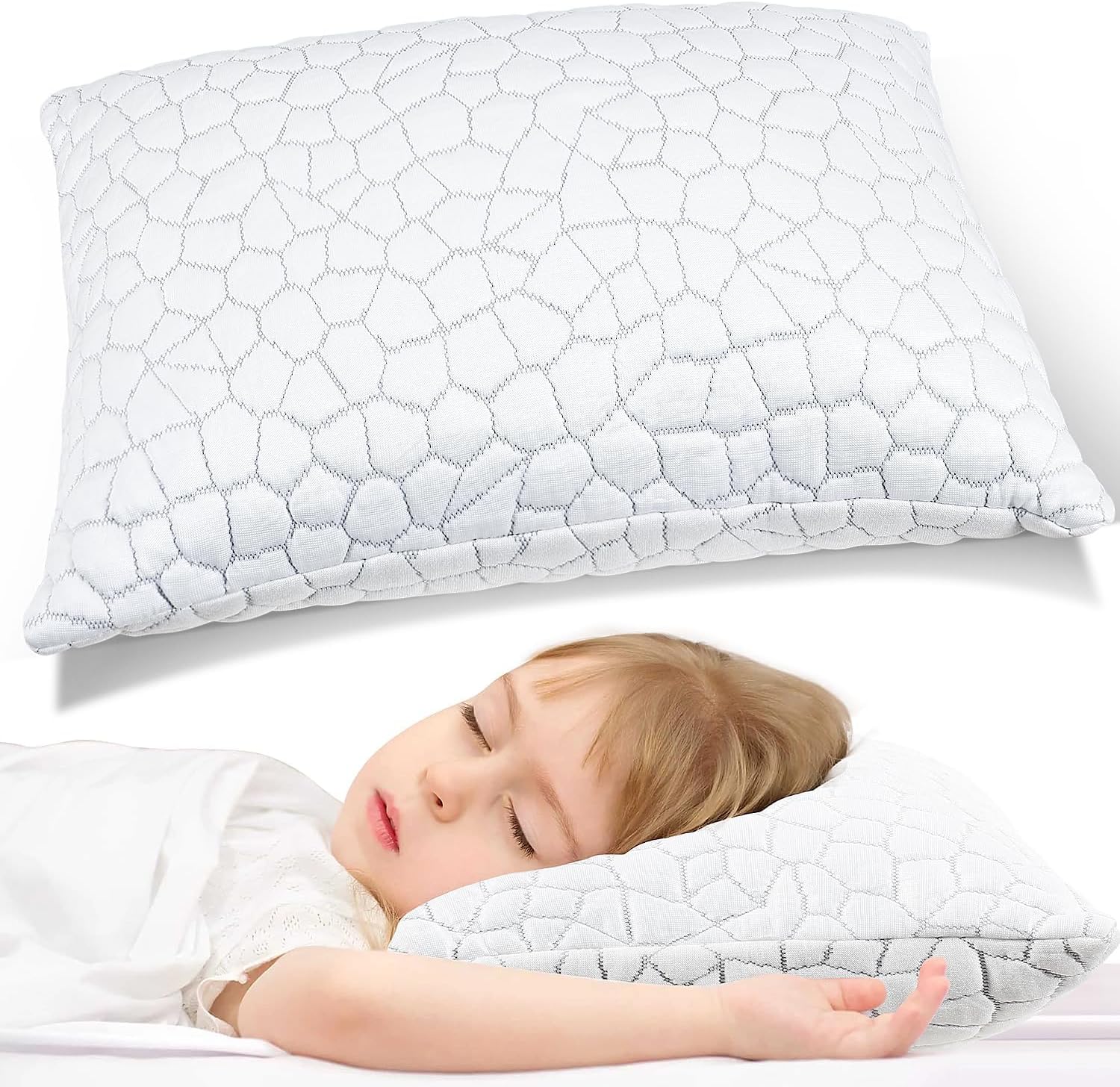SUPA MODERN Cooling Pillow Queen Size Set of 2, CertiPUR-US Shredded Memory Foam Pillows for Sleeping, Cool Bed Pillows for Hot Sleepers, Adjustable Firm Pillow for Side,Back,Stomach Sleepers