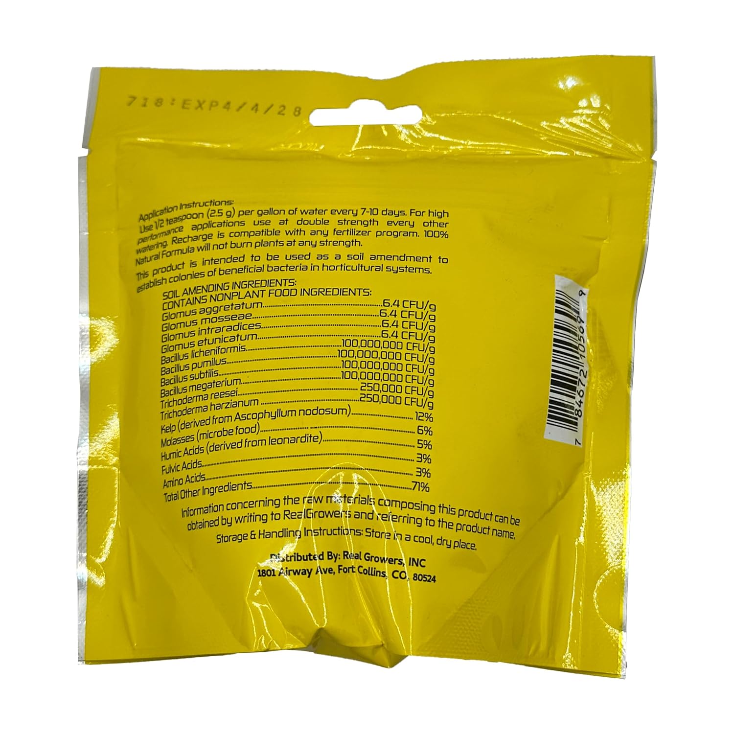 Real Growers Recharge 16oz – Mycorrhizae & Soil Microbes Instant Compost Tea for Root Growth, Transplant Support & Nutrient Uptake