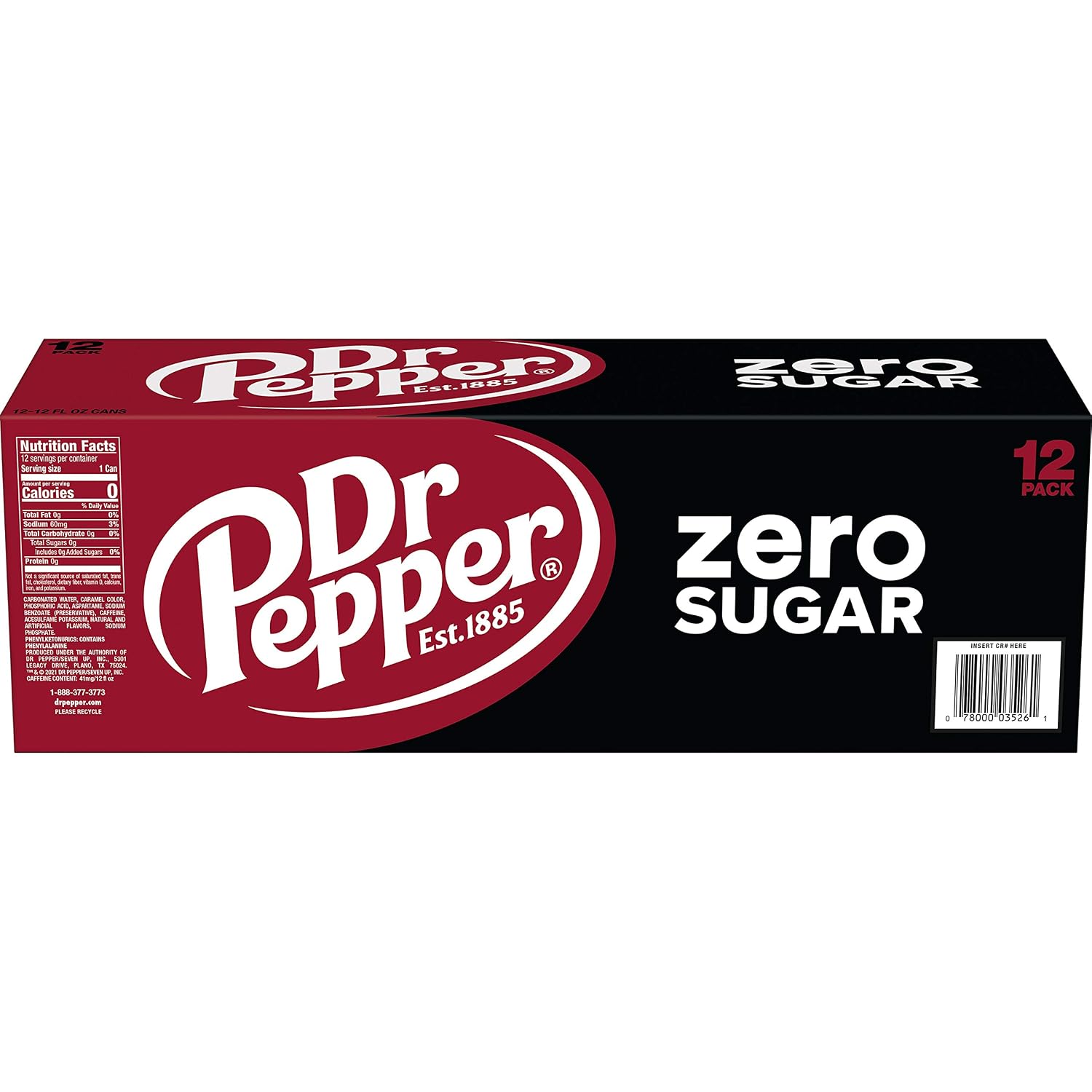 Diet Dr Pepper Soda, 12 fl oz cans, pack of 12