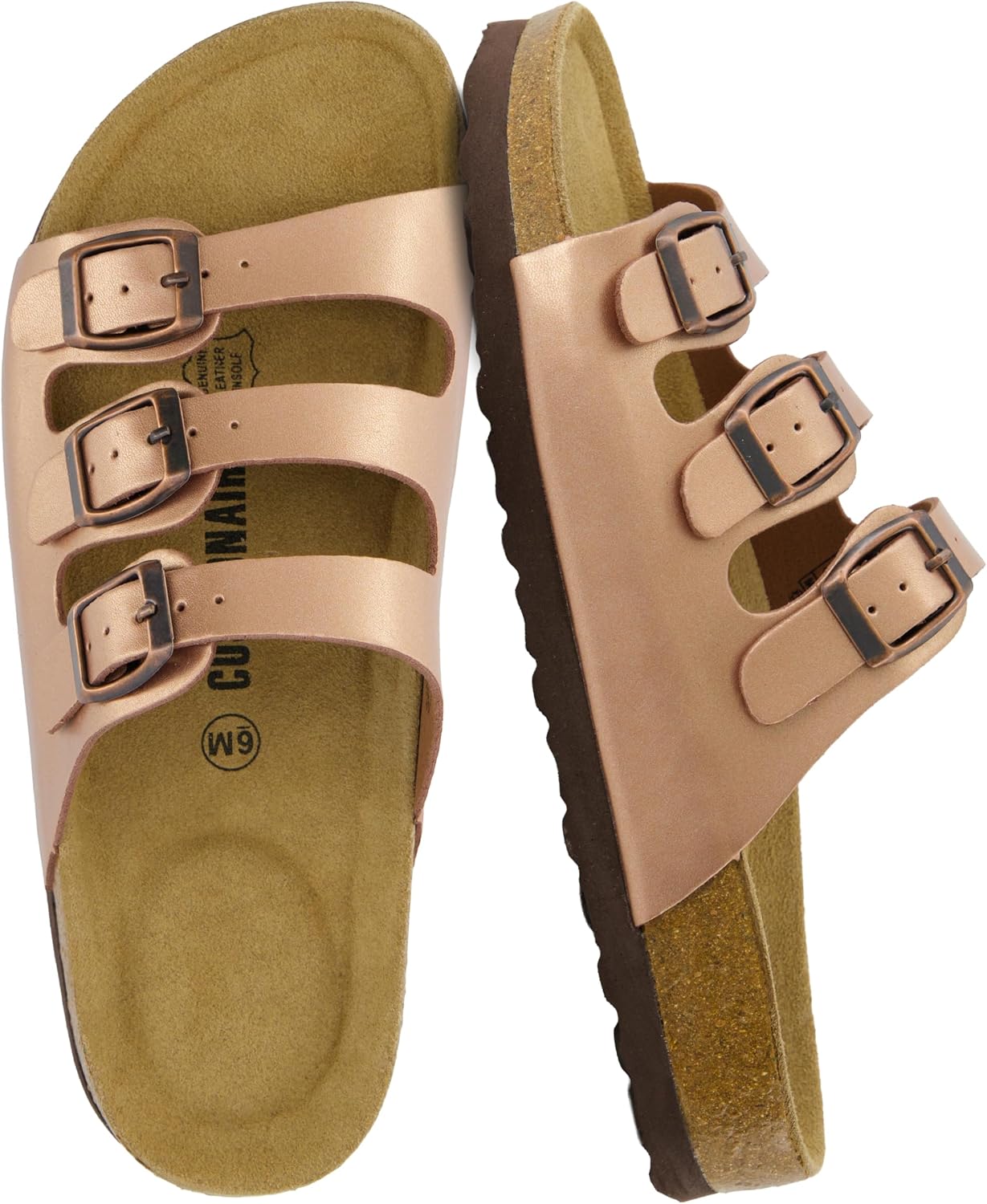CUSHIONAIRE Women's Lela Cork footbed Sandal with +Comfort