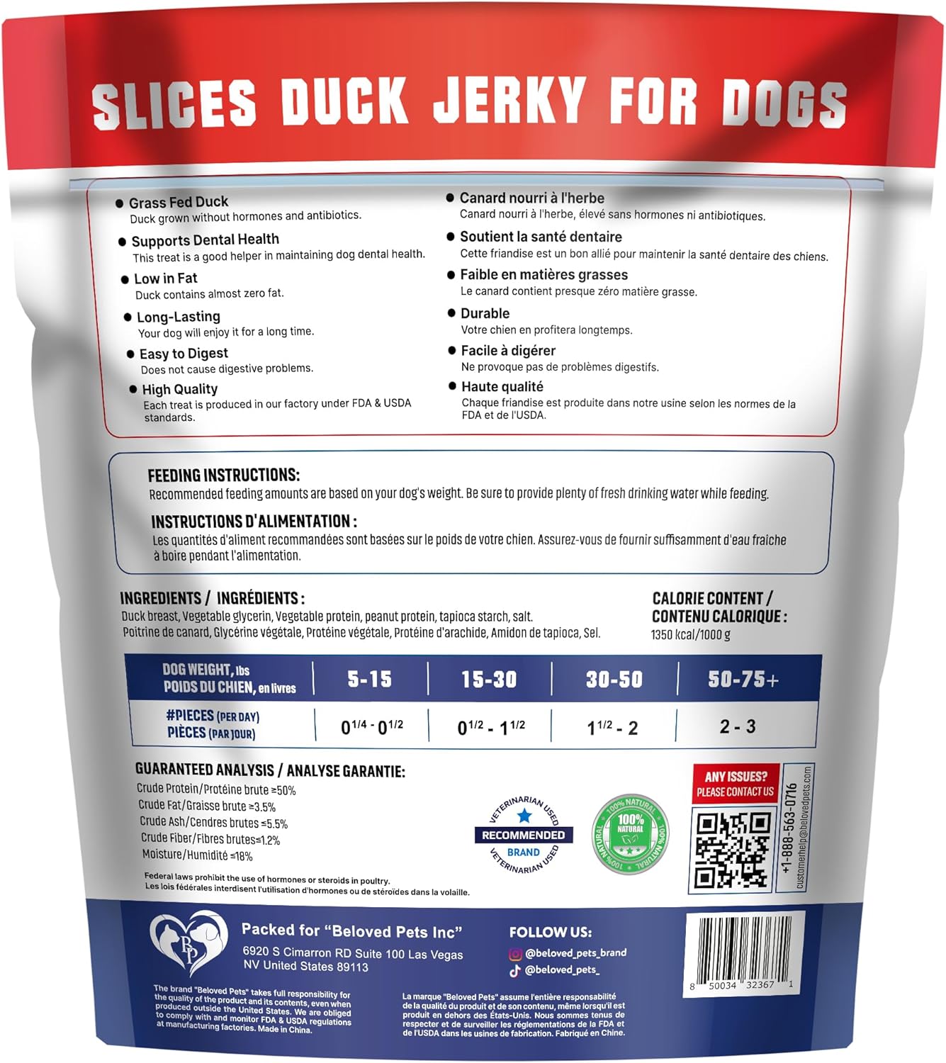 Beloved Pets Dog Treats Chicken Jerky 1.5 lb – Dog Food & High Protein Chews for Large