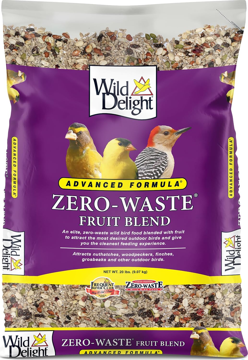 Wild Delight Zero-Waste Fruit Blend Bird Food, 20 Lb
