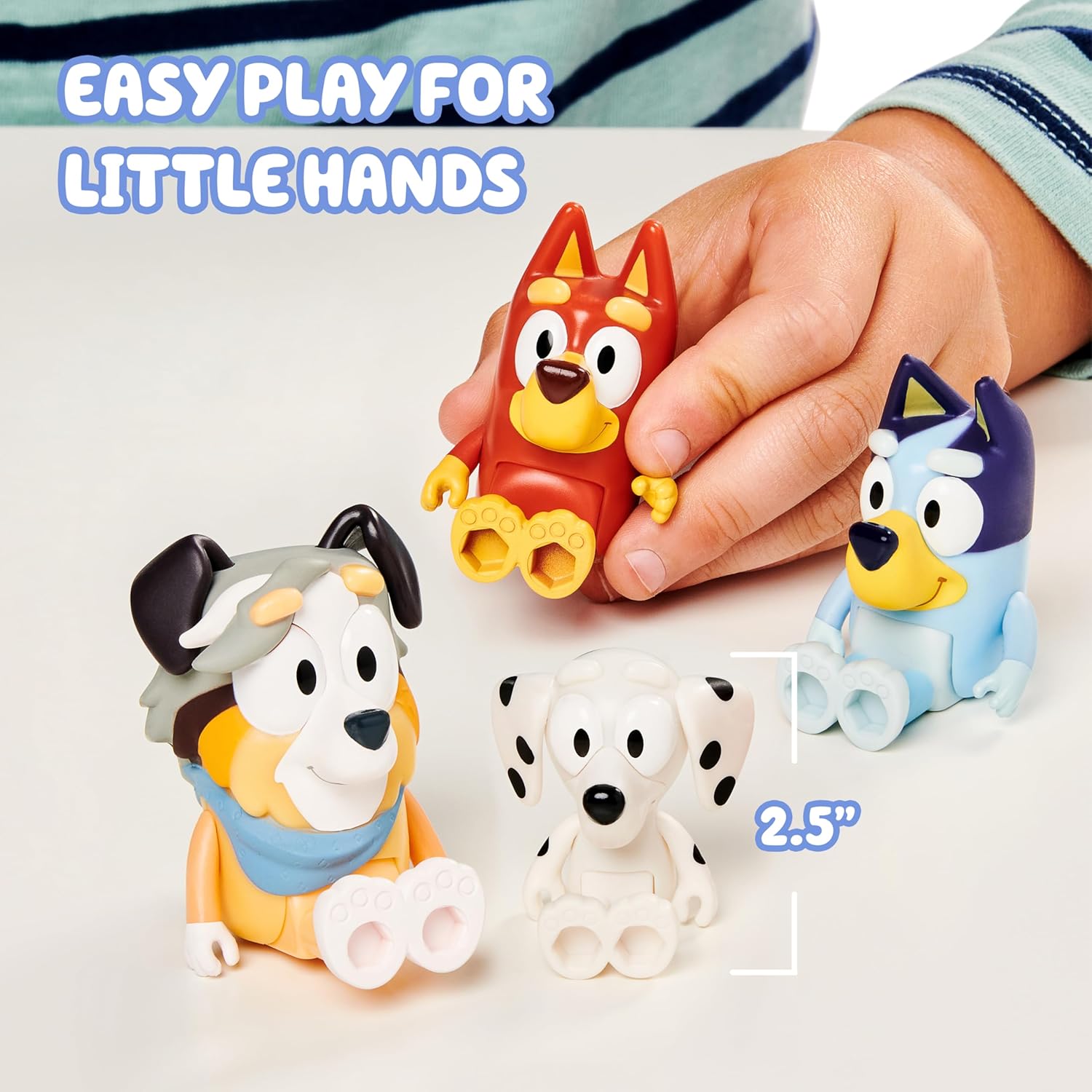 Bluey School Figurine Toys Pack of 4, Articulated Character Toys with Chloe, Rusty, and Calypso Figurines, Small Action Figures for Kids Ages 3+