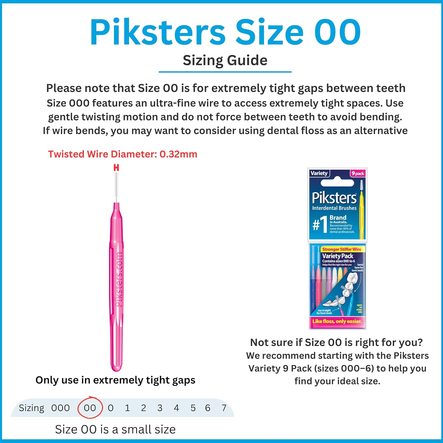 Piksters Interdental Brush Tight Gaps 35 Pack Purple Size 1