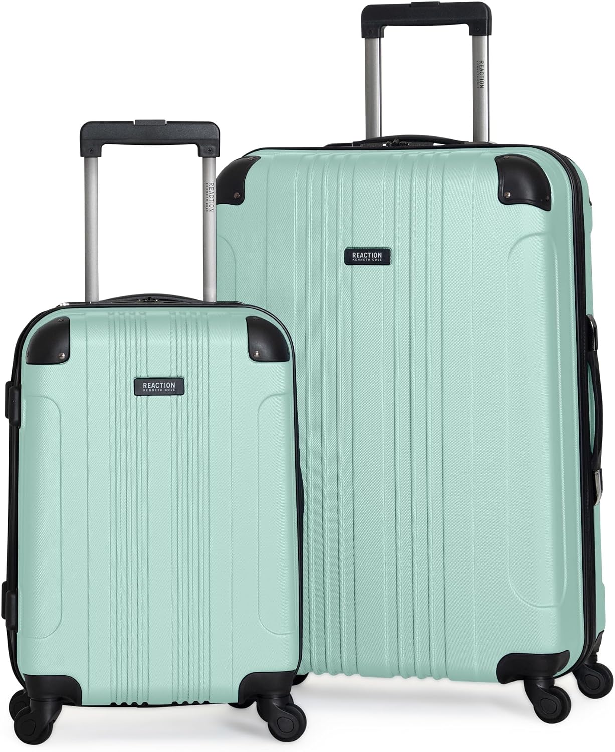 Kenneth Cole REACTION Out of Bounds Lightweight Hardshell 4-Wheel Spinner Luggage, Teal, 20-Inch Carry On