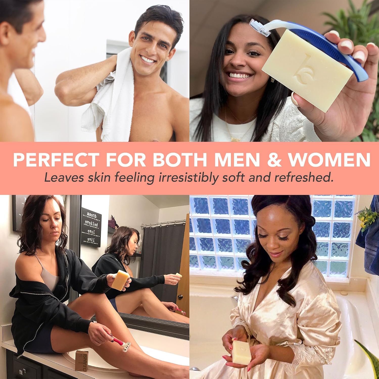 Bar Soap for Shaving - USA Made with Organic & Natural Ingredients | Shave Bar for Women, Vegan Soap with Shea Butter & Coconut Oil