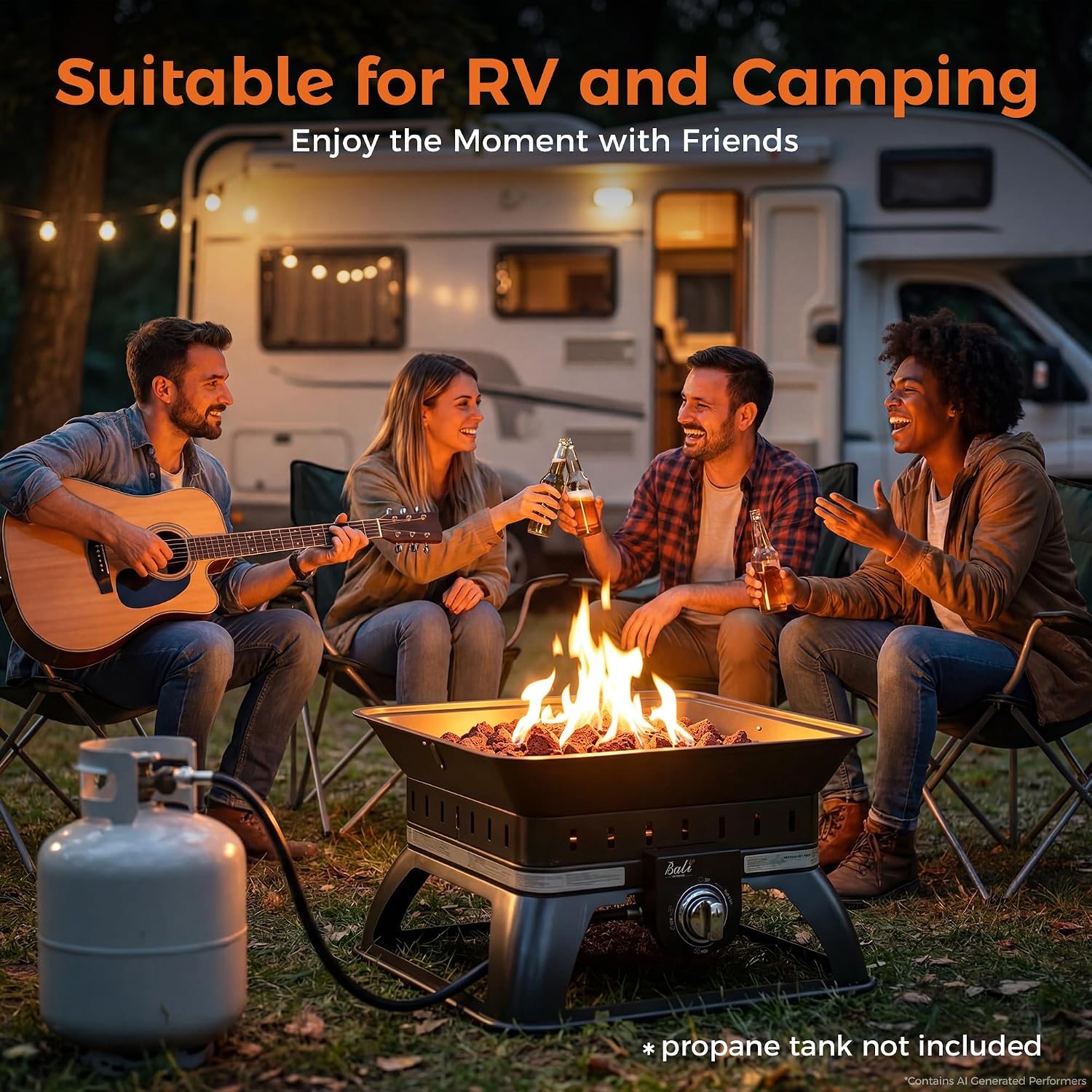 BALI OUTDOORS Propane Fire Pit Perfect for Camping | Outdoor Fire Pit for Portable Firepits for Outside Outdoor Patio