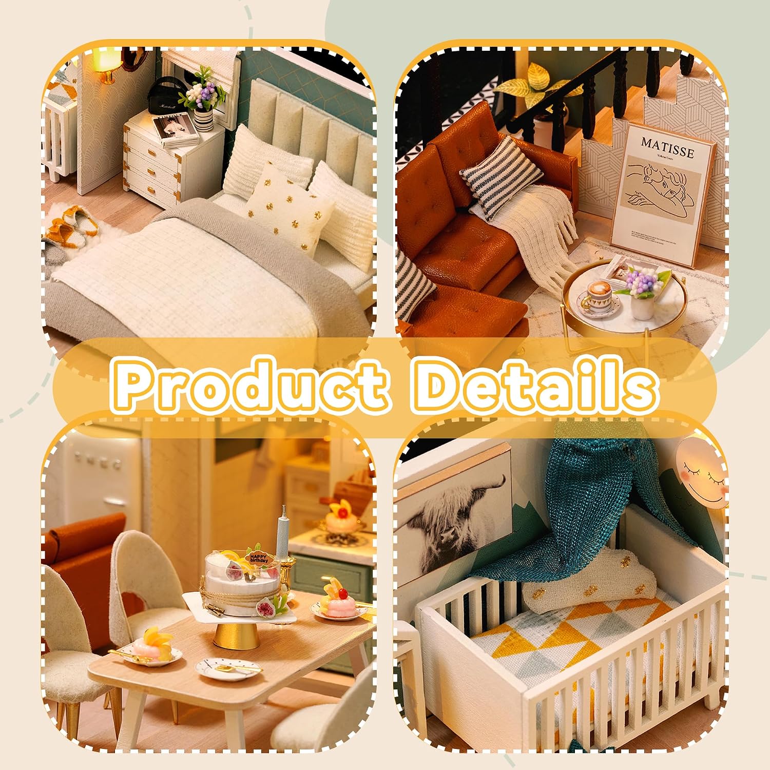 Flever Dollhouse Miniature DIY House Kit Creative Room with Loft Apartment Scene for Romantic Artwork Gift (Tranquil Life)