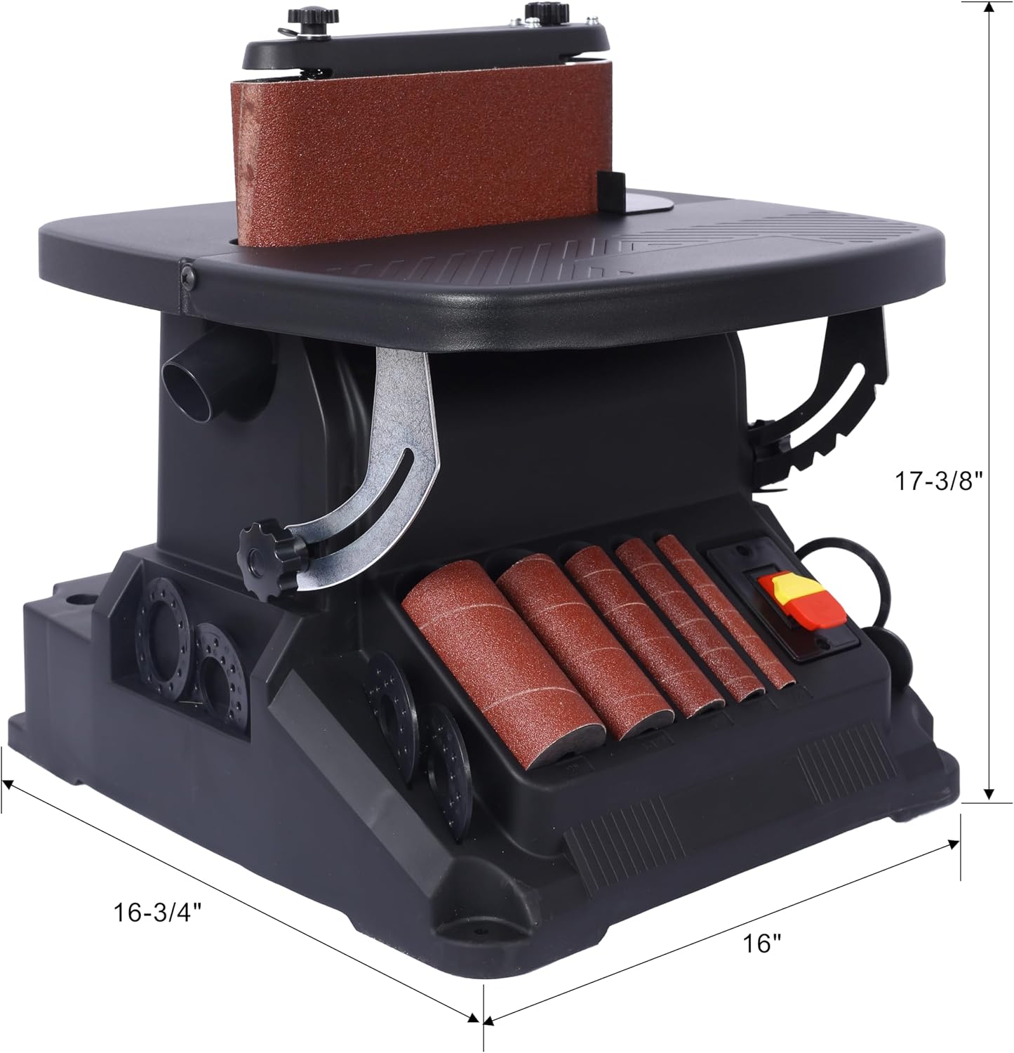 Vertical Oscillating Spindle Sander and Belt Sander 2 in 1 Woodworking Machine with 5 Sanding Sleeves 4x24 Inch Belt Tilting Table 0-45 Degrees for