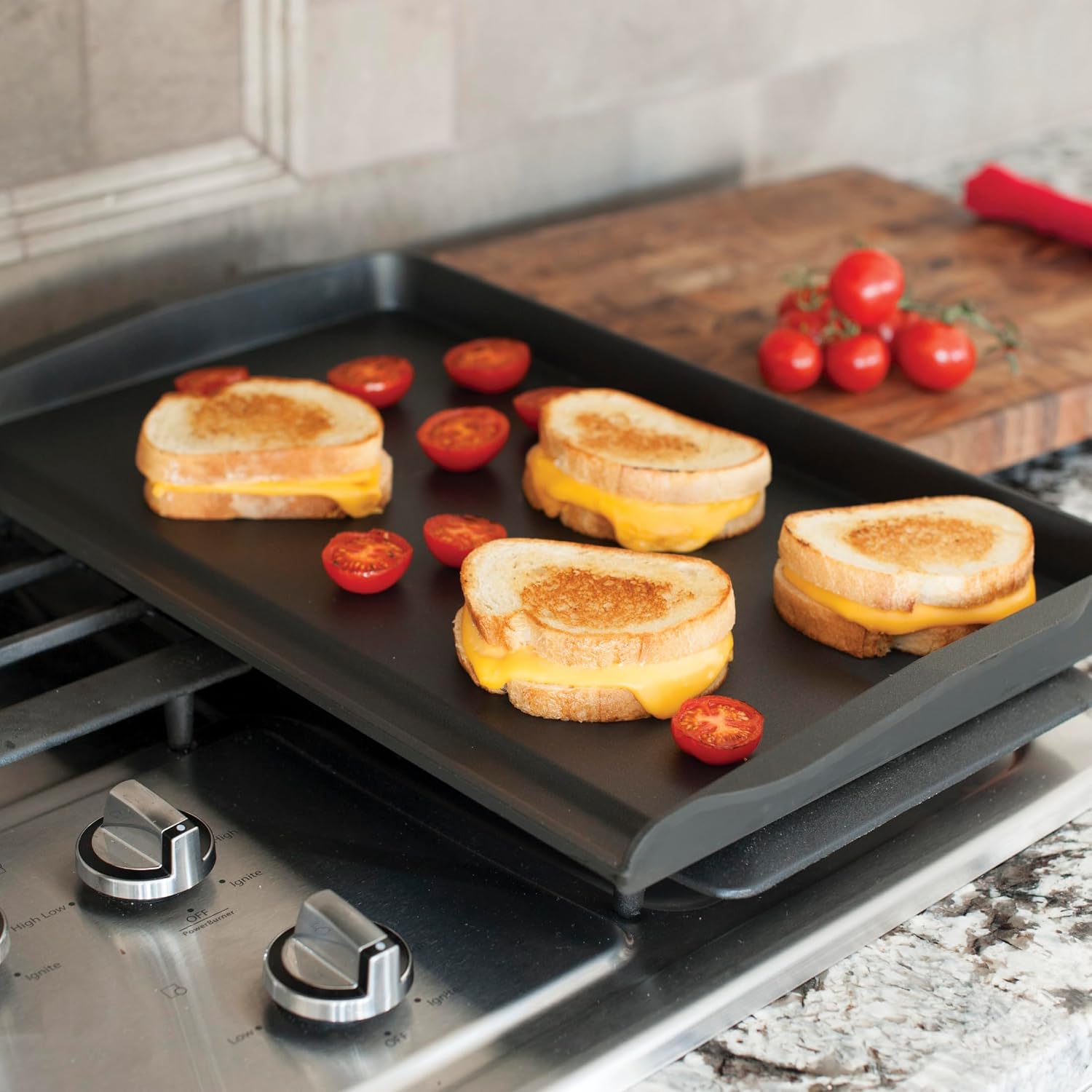 Nordic Ware 2 Burner Backsplash Griddle, Nonstick