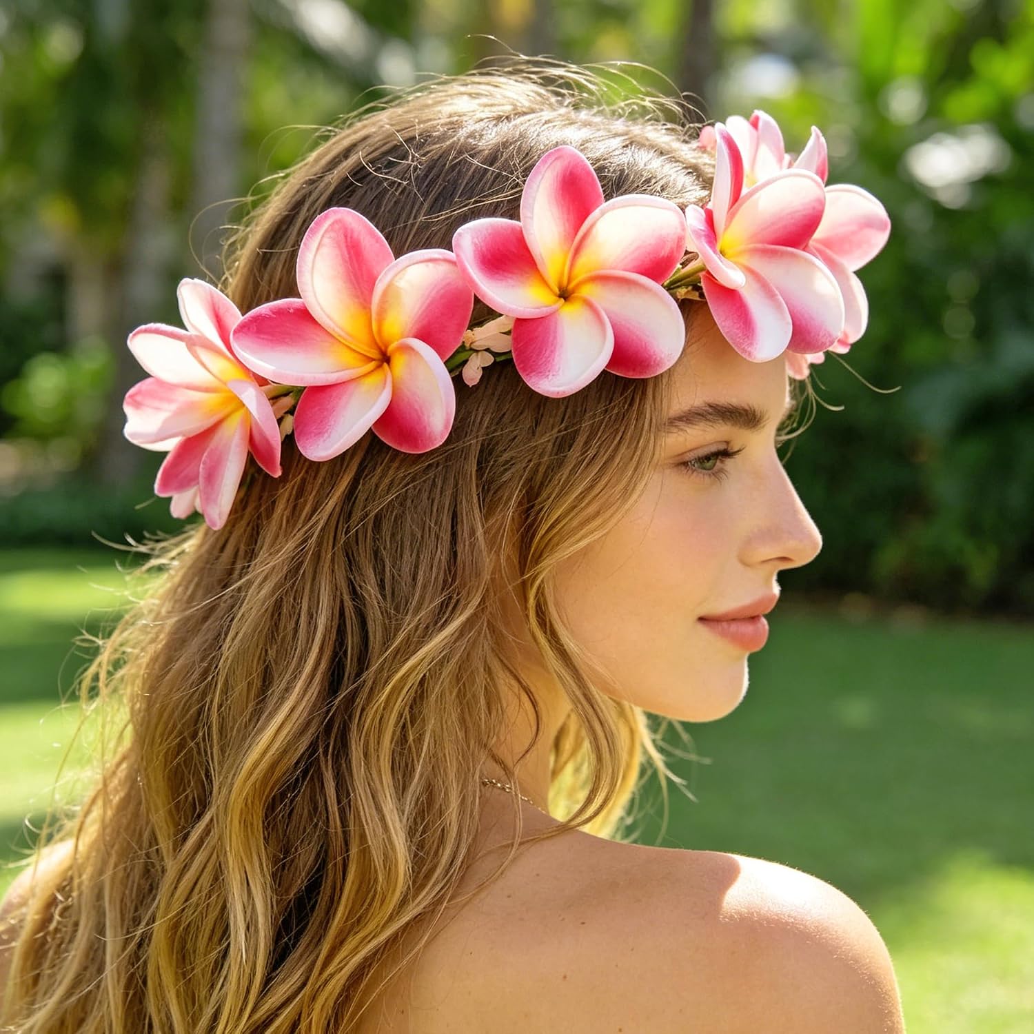 10PCS Artificial Plumeria Flowers with Stem, Apricot | Natural Real Touch,DIY Cake Decoration, Hawaiian Part, Luau Decor, Wedding Bouquets