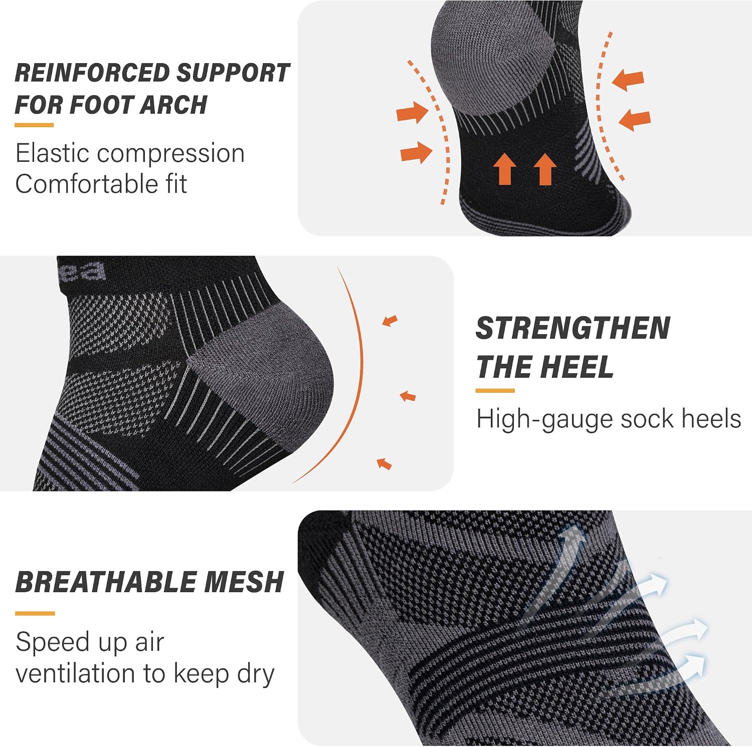 Hylaea Unisex Coolmax No Show Athletic Running Socks, Cushioned No Blisters