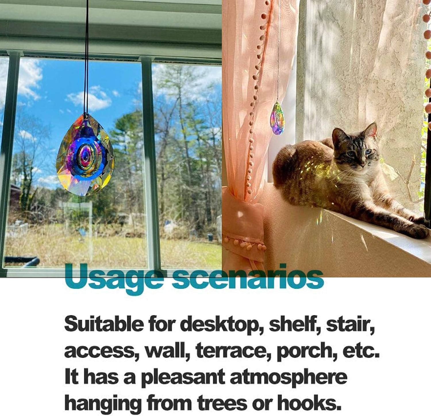 89mm/3.5in Hanging Chandelier Crystals Prism for Window Suncatchers Rainbow