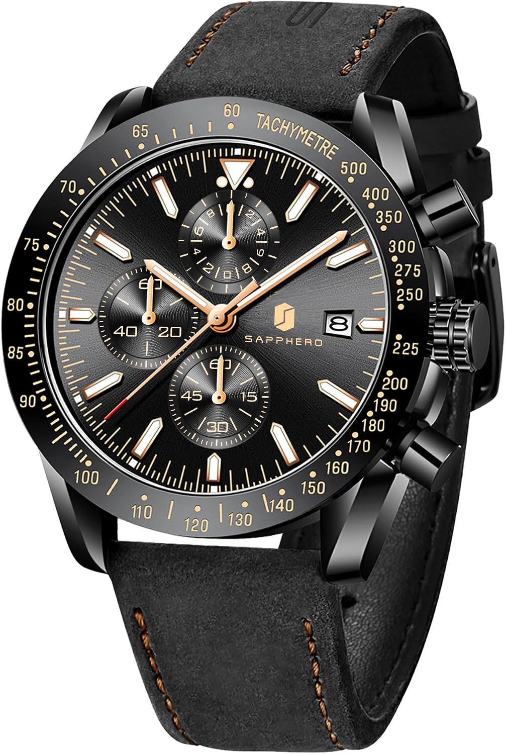 BENYAR Watch for Men Analog Quartz Chronograph Waterproof Luminous Designer Mens Wrist Watches Business Work Sport Casual Dress Watch with Silicone Strap Elegant Gifts for Men