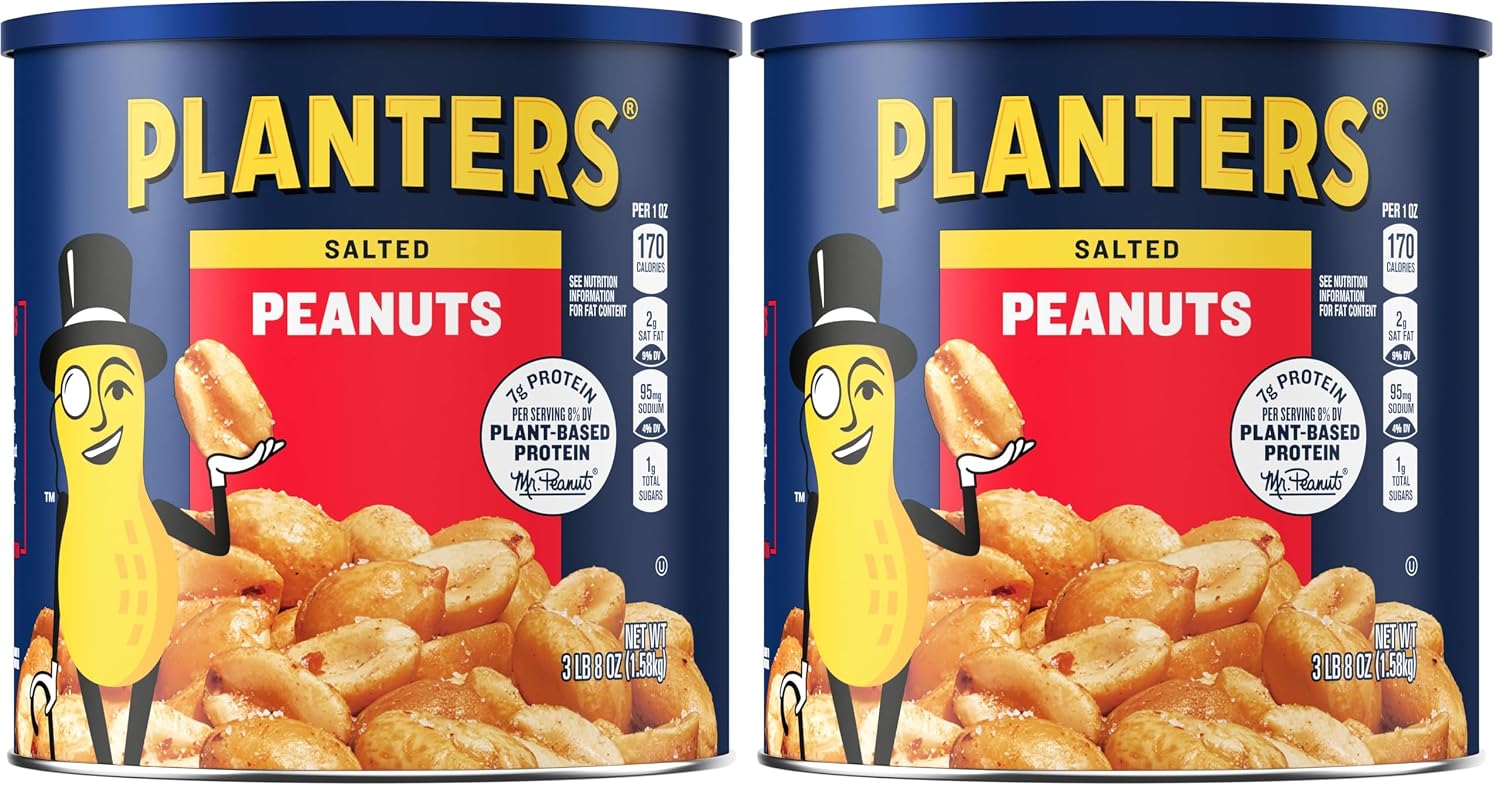 PLANTERS Salted Peanuts, Plant Based Protein Snacks, 2.19lbs (1 Ct)