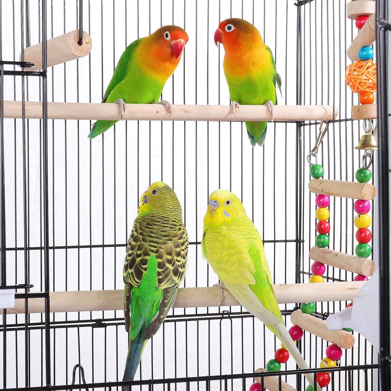 Yaheetech Bird Cage 64'' Medium Small Parrot Parakeet Bird Cages with Detachable Rolling Stand for Parrot Lovebirds Finches Parakeets Budgie Parrotlet Conures, Pet Flight Birdcage