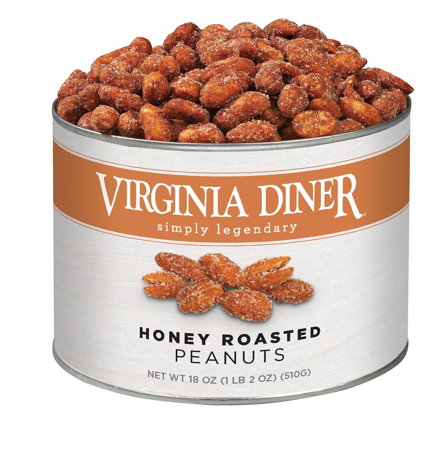 Virginia Diner - Gourmet Natural Extra Large Butter Toasted Virginia Peanuts, 18 Ounce Tin