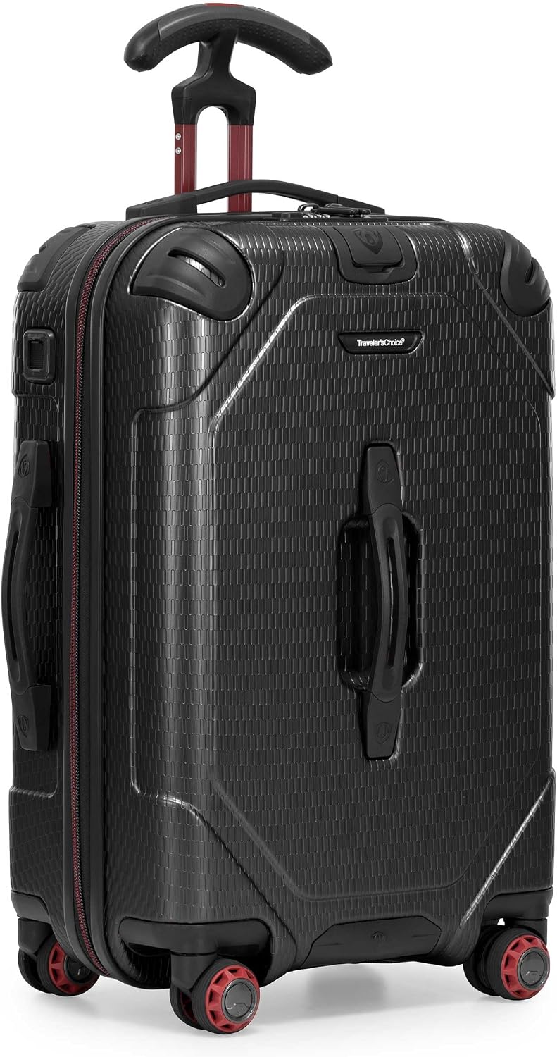 Traveler's Choice Maxporter II Polycarbonate Hardside Trunk with Spinner Wheels, Navy, 31-Inch Large Trunk
