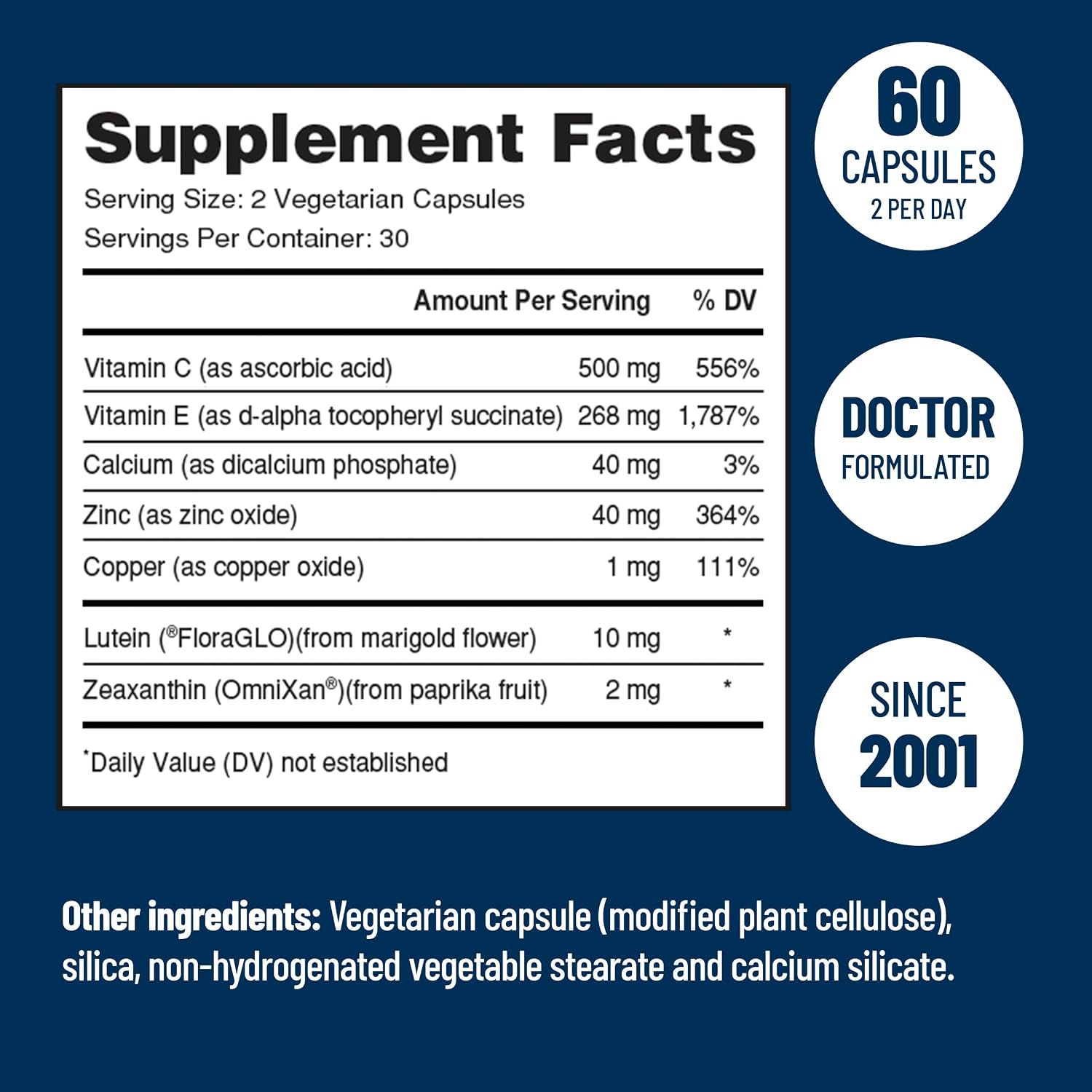VisiVite Doctor Formulated AREDS 2 Select Eye Vitamins, 60 Capsules | Macular Support Formula