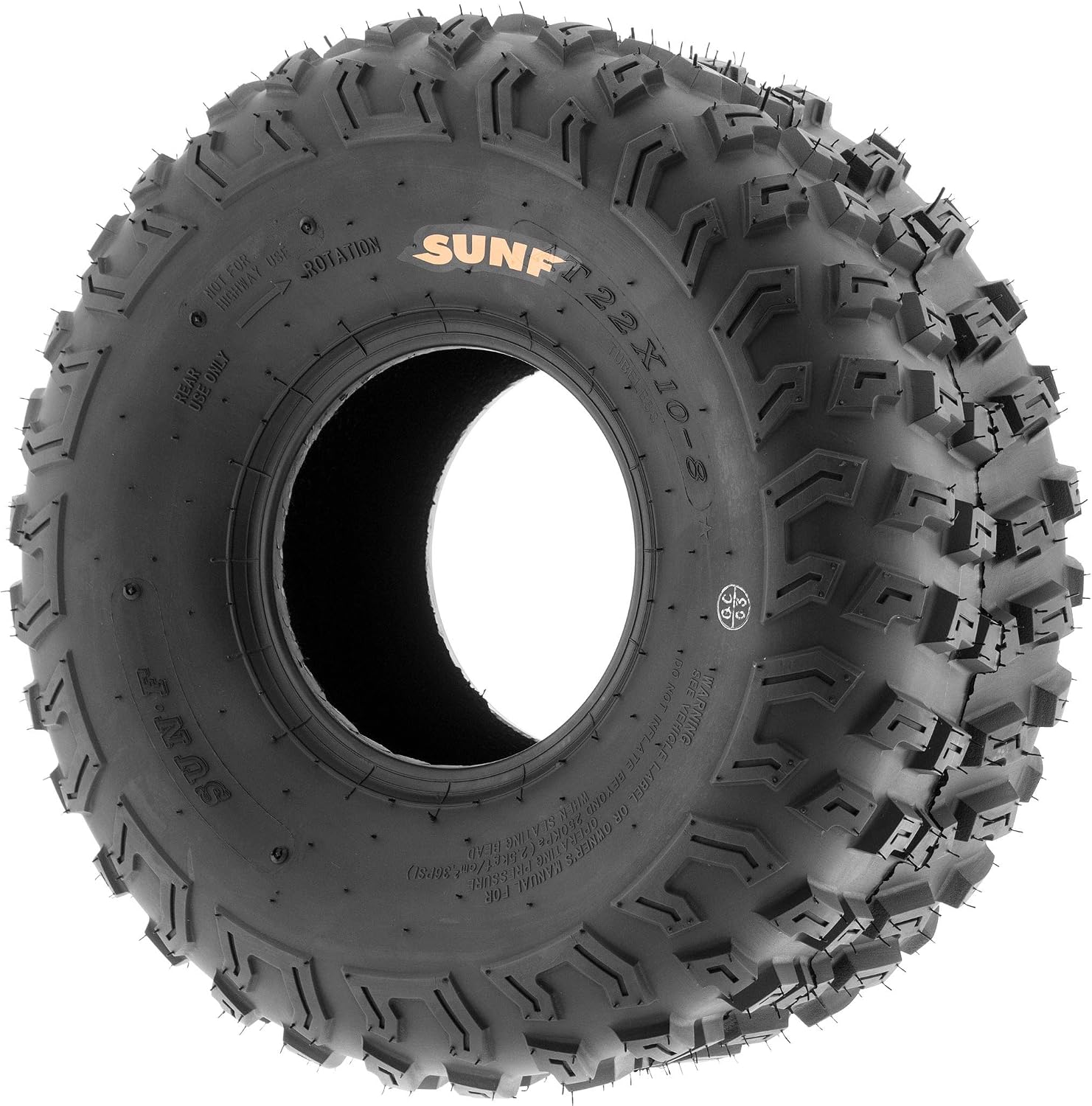 SunF 22x10-8 22x10x8 Knobby ATV UTV Tire 6 PR Tubeless - A030