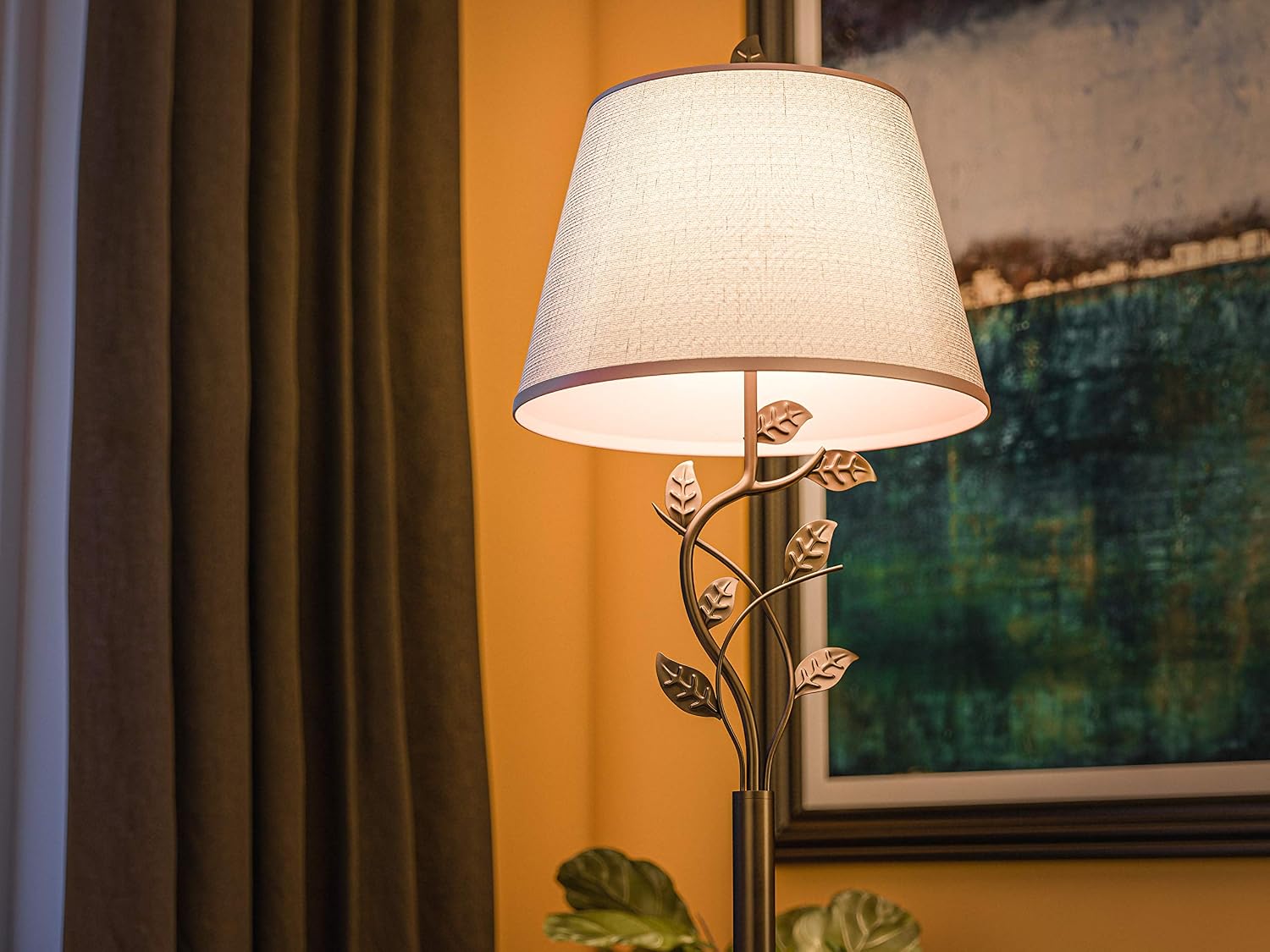 Kenroy Home Ashlen Floor Lamp with Oil Rubbed Bronze Finish, Rustic Style, 58.75" Height, 15" Width, 15" Depth