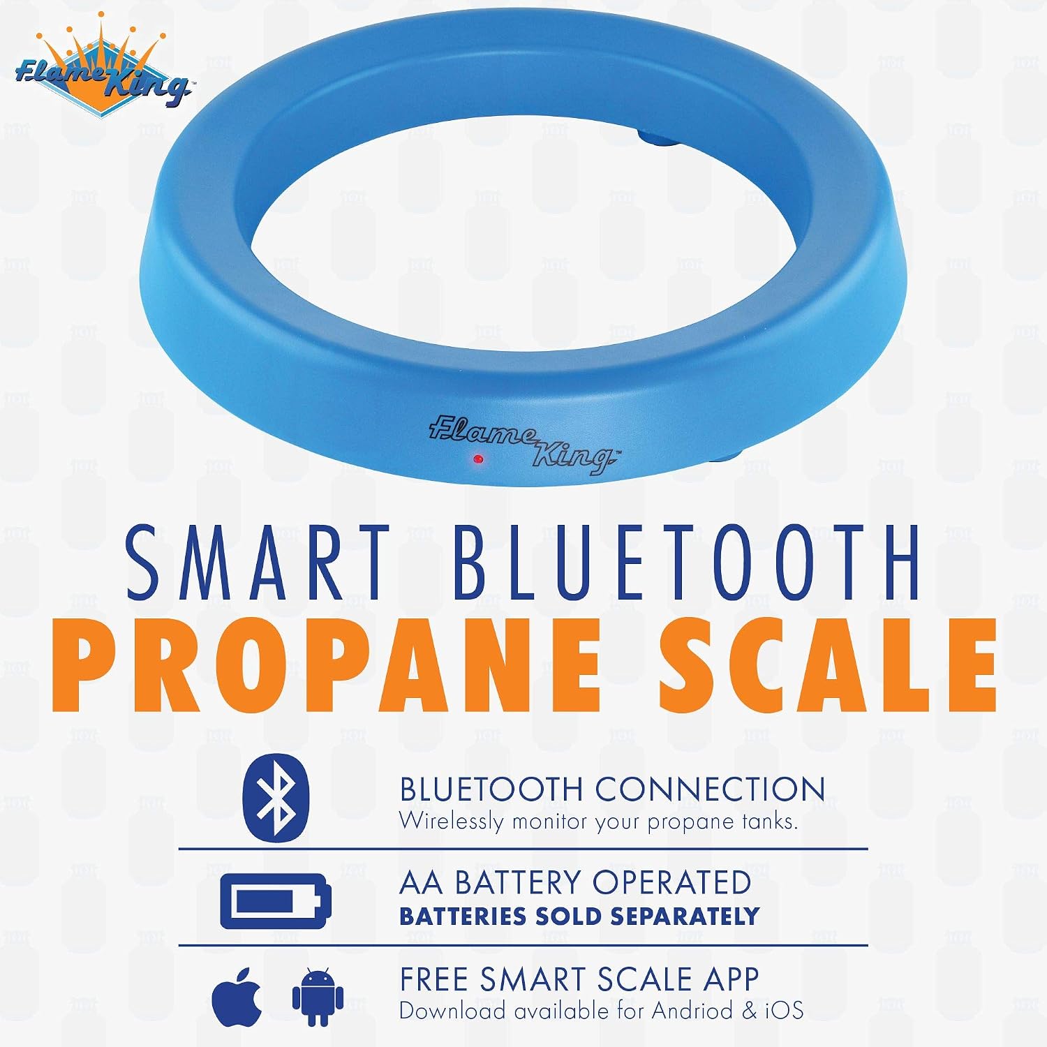 Flame King Smart Wireless Propane Tank Scale - Bluetooth Gas Gauge with App Connectivity for BBQ and Grills Monitors Multiple Propane Cylinders
