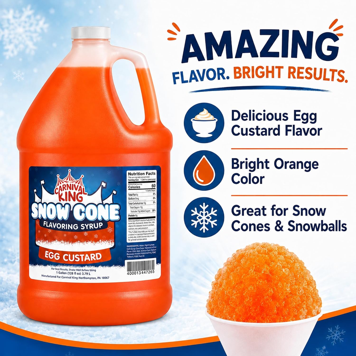 Egg Custard Snow Cone Flavoring Syrup