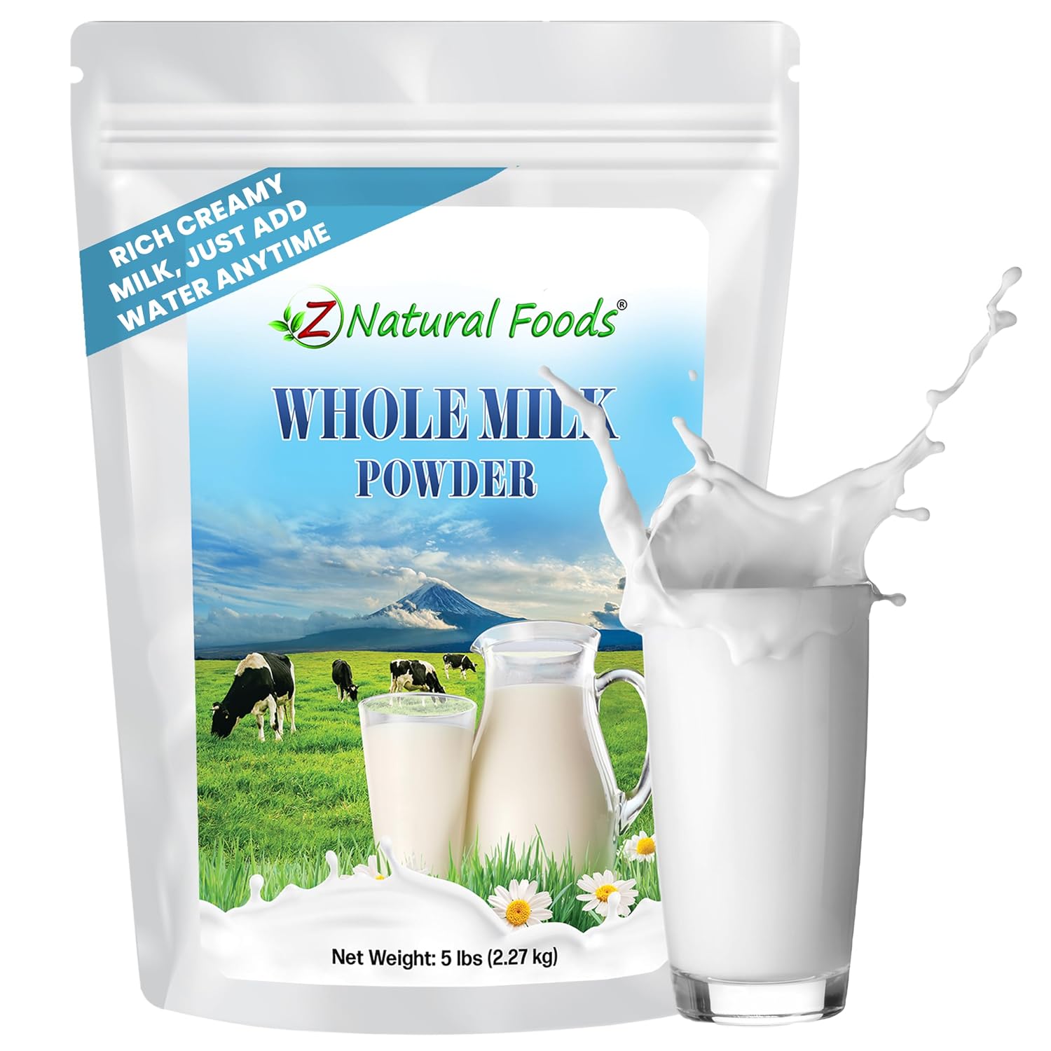 Z Natural Foods Premium Whole Milk Powder - Pasteurized Dry Milk, 5 lb