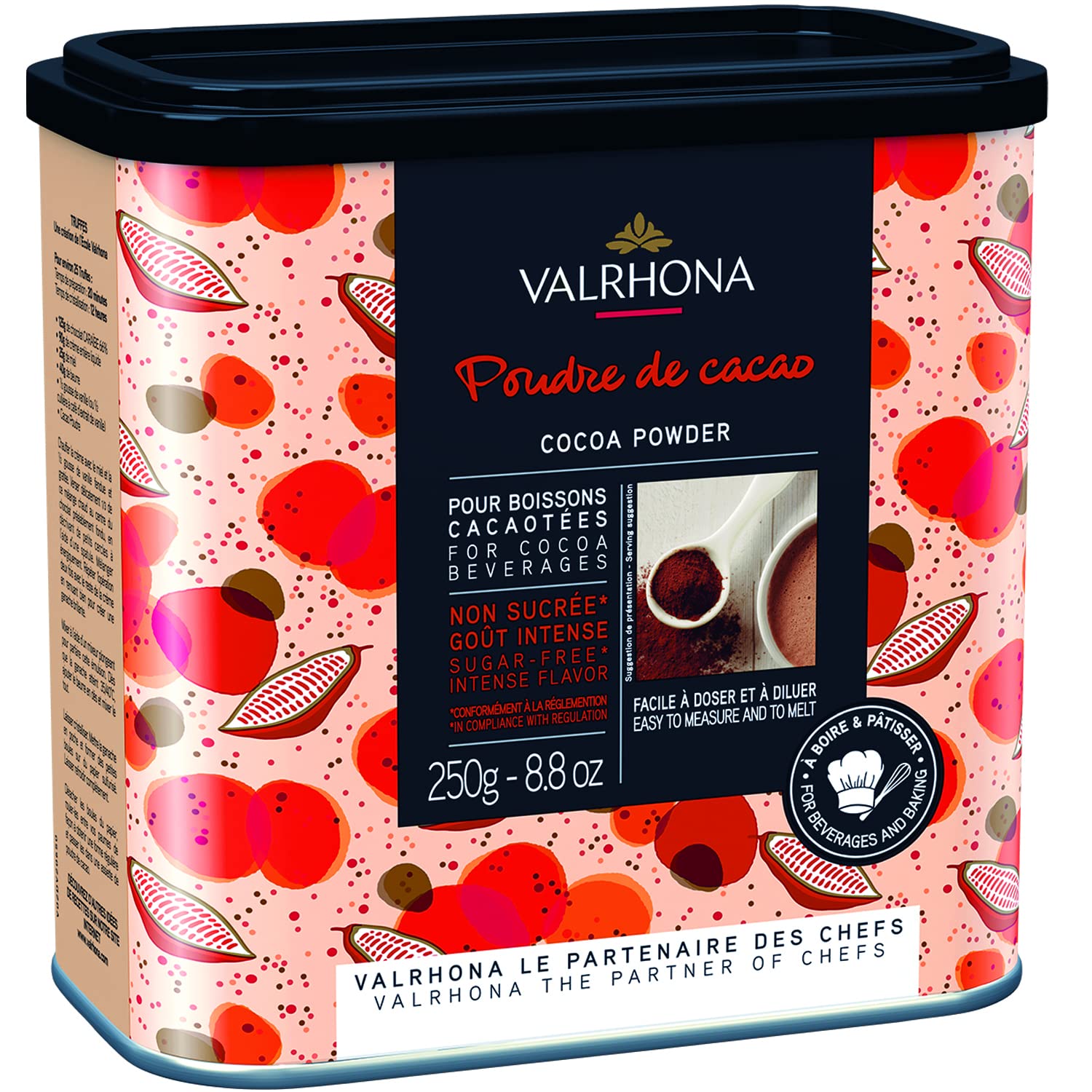 Valrhona Dutch Processed French Cocoa Powder. Chef’s Choice Cocoa Powder. Warm, Red Color, Pure, Dark