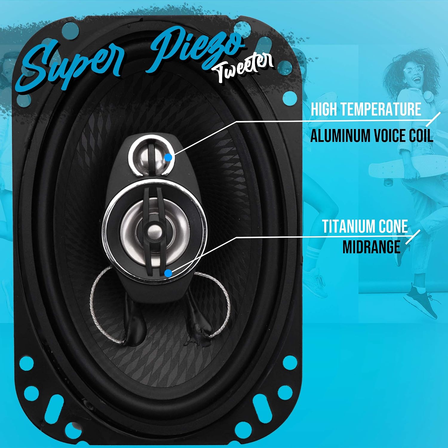 Pyle 3-Way Universal Car Stereo Speakers - 400W 6” x 8” Triaxial Loud Pro Audio Car Speaker Universal OEM Quick Replacement Component Speaker